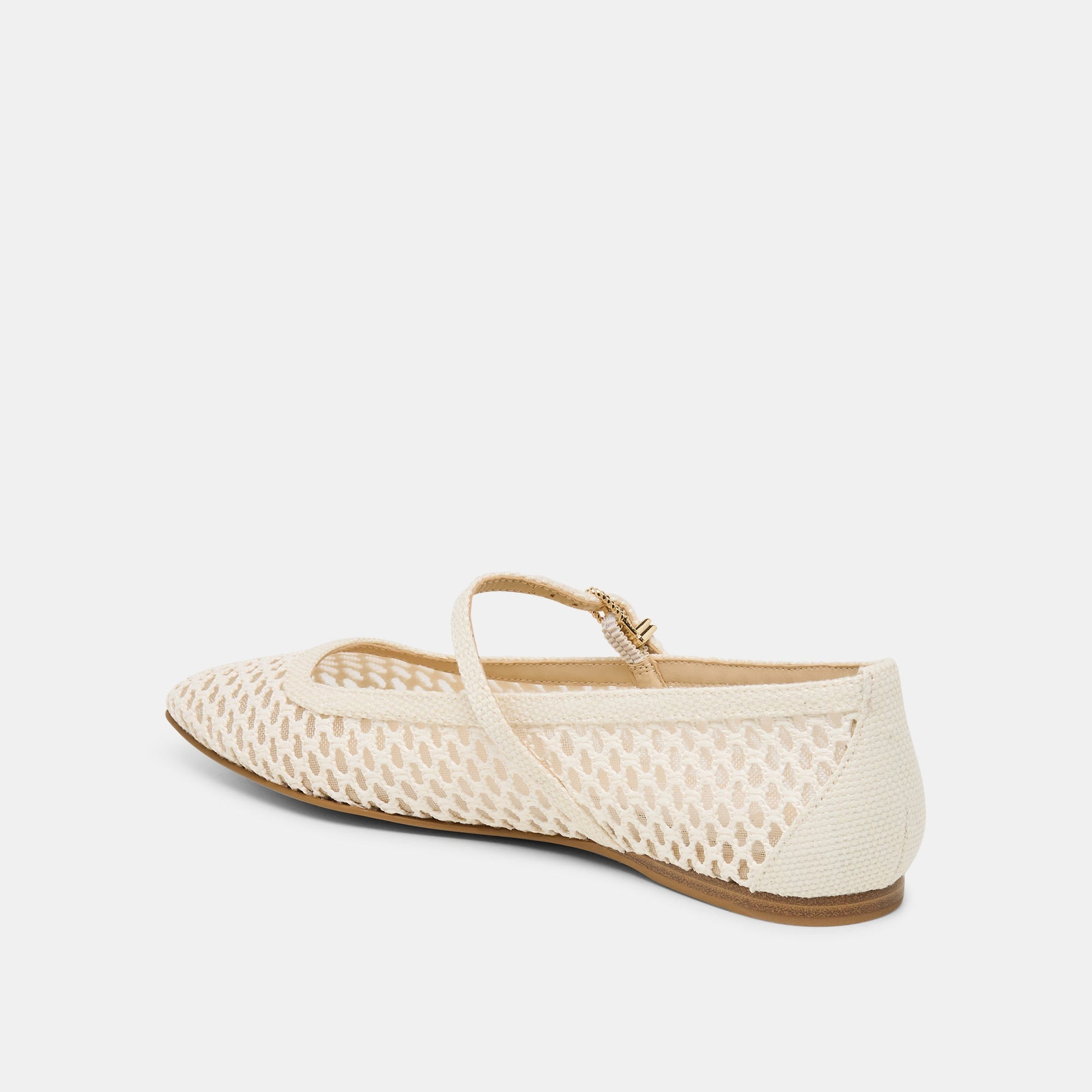 Reyes White Woven Raffia Ballet Flats Dolce Vita Outlet
