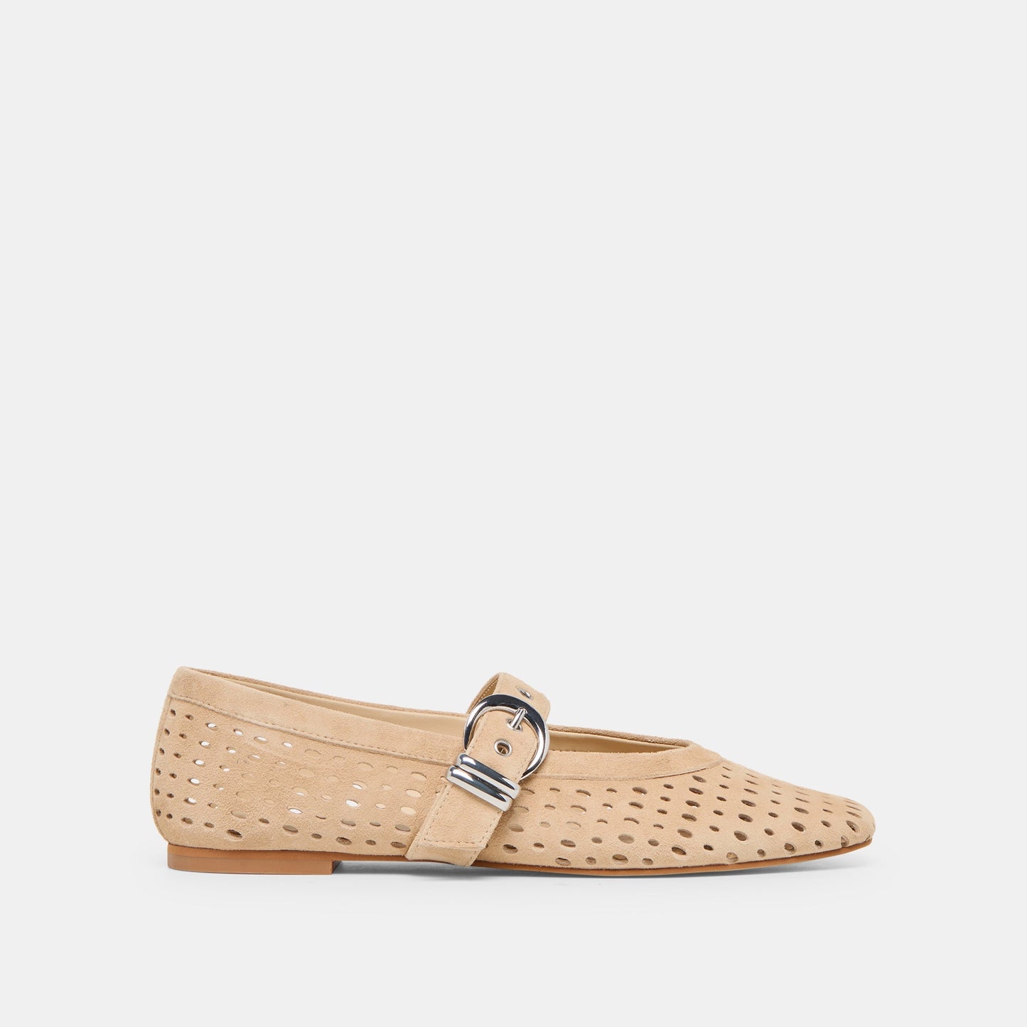 Mikel Camel Perforated Suede Ballet Flats Dolce Vita us