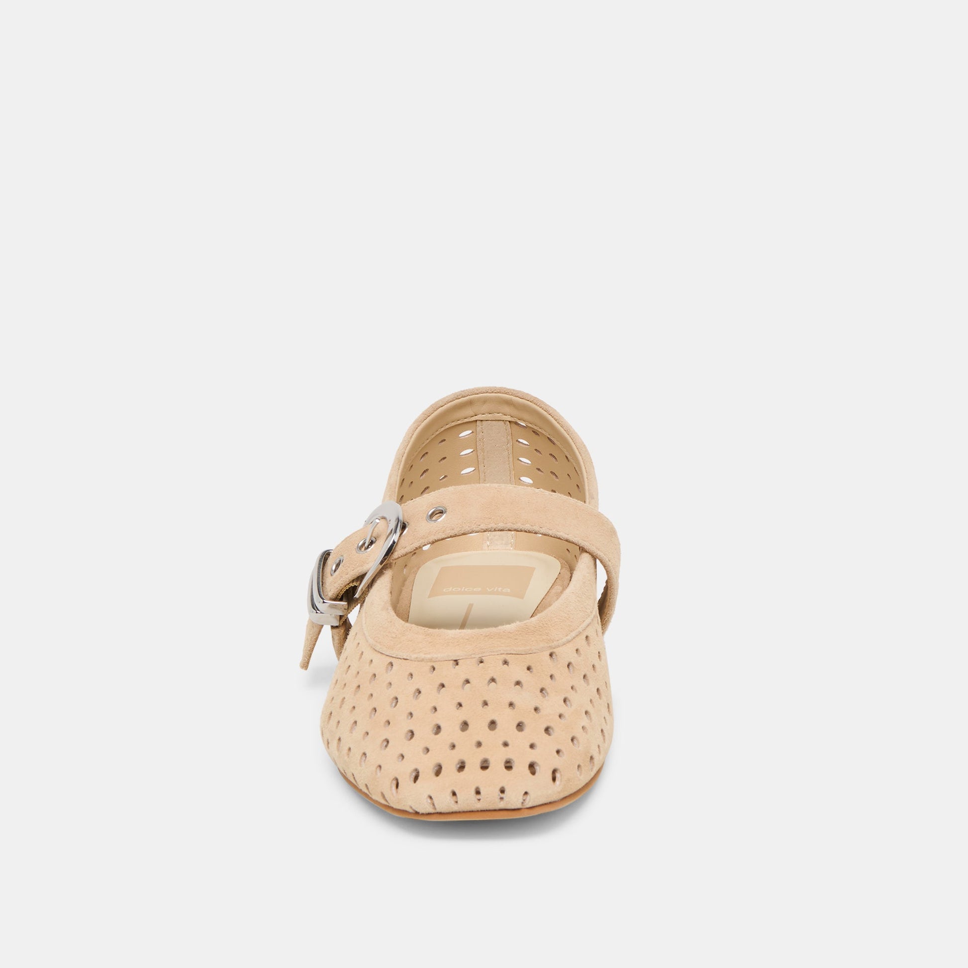 Mikel Camel Perforated Suede Ballet Flats Dolce Vita us