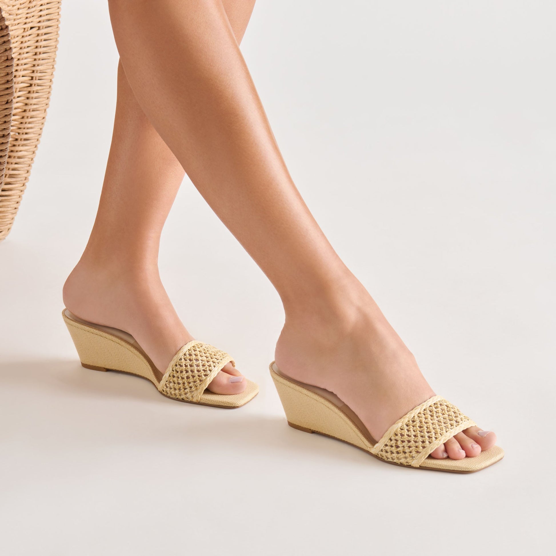 Qaily Lt Natural Raffia Wedges Dolce Vita On sale