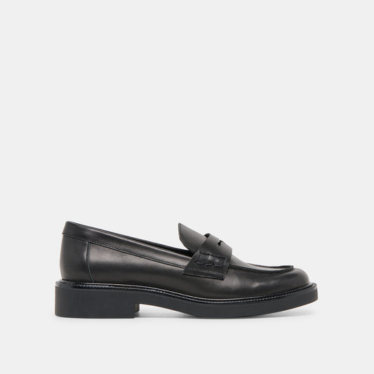 Tiggy Black Leather Loafers Dolce Vita Outlet