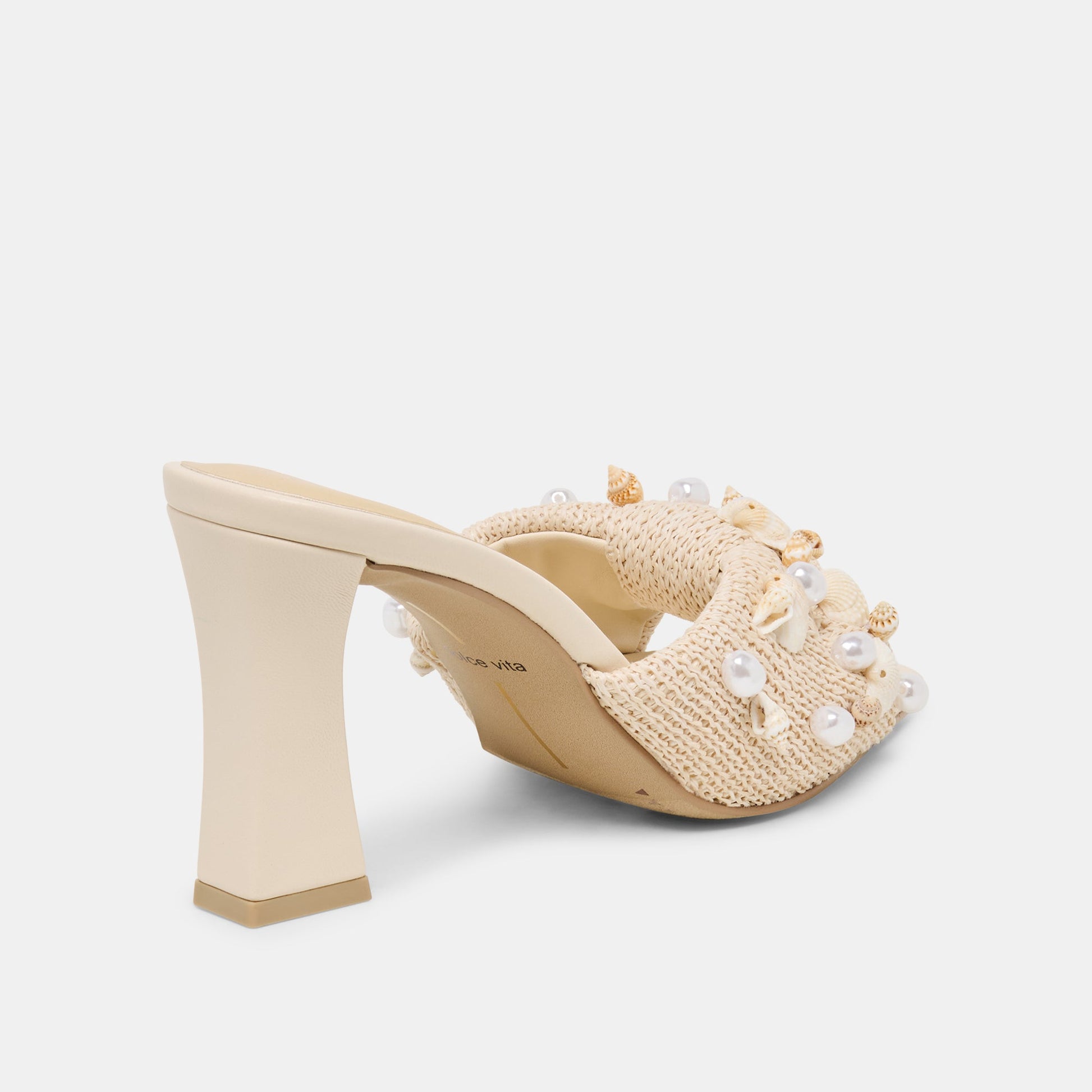 Tylah Oatmeal Beaded Raffia Heels Dolce Vita Outlet