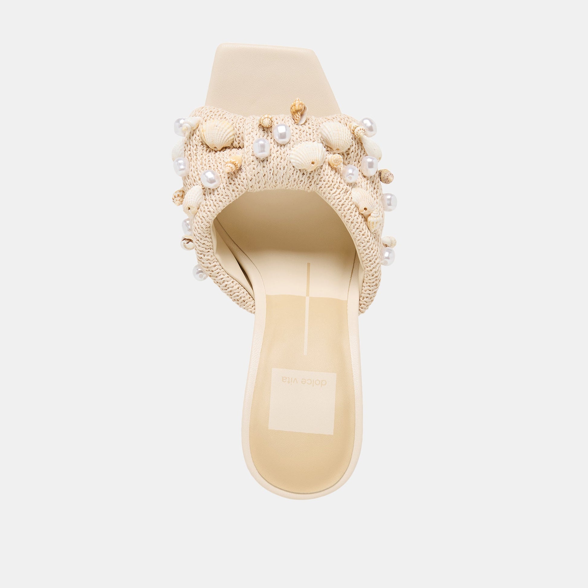 Tylah Oatmeal Beaded Raffia Heels Dolce Vita Outlet
