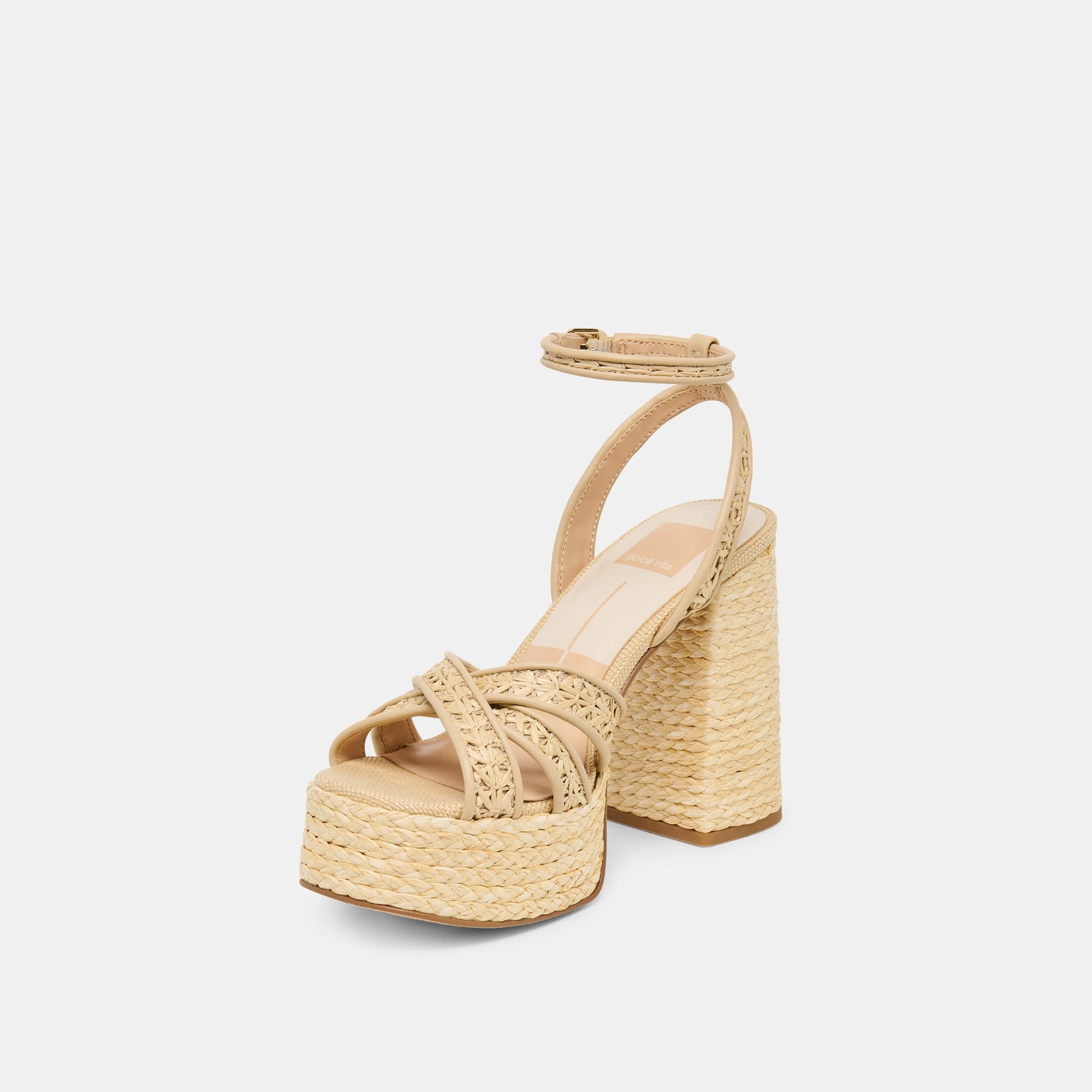 Danila Lt Natural Cross Hatch Raffia Heels Dolce Vita us