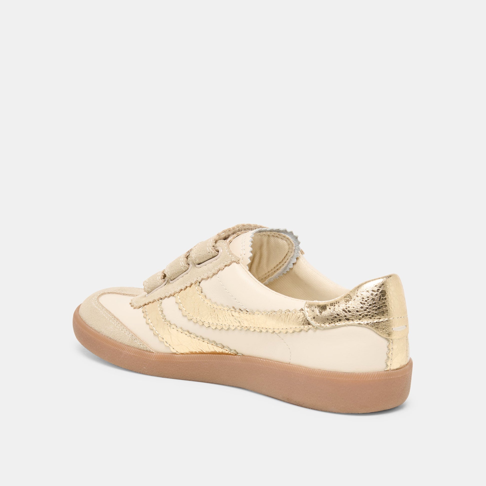 Merit Velcro White Gold Leather Sneakers Dolce Vita us