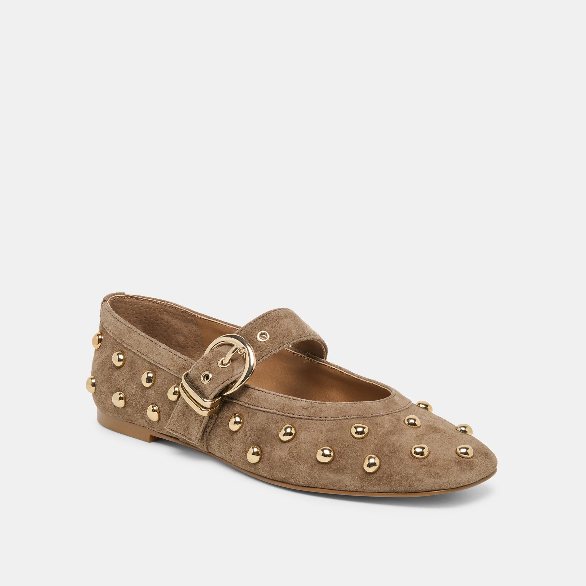 Mikel Stud Olive Suede Ballet Flats Dolce Vita Outlet