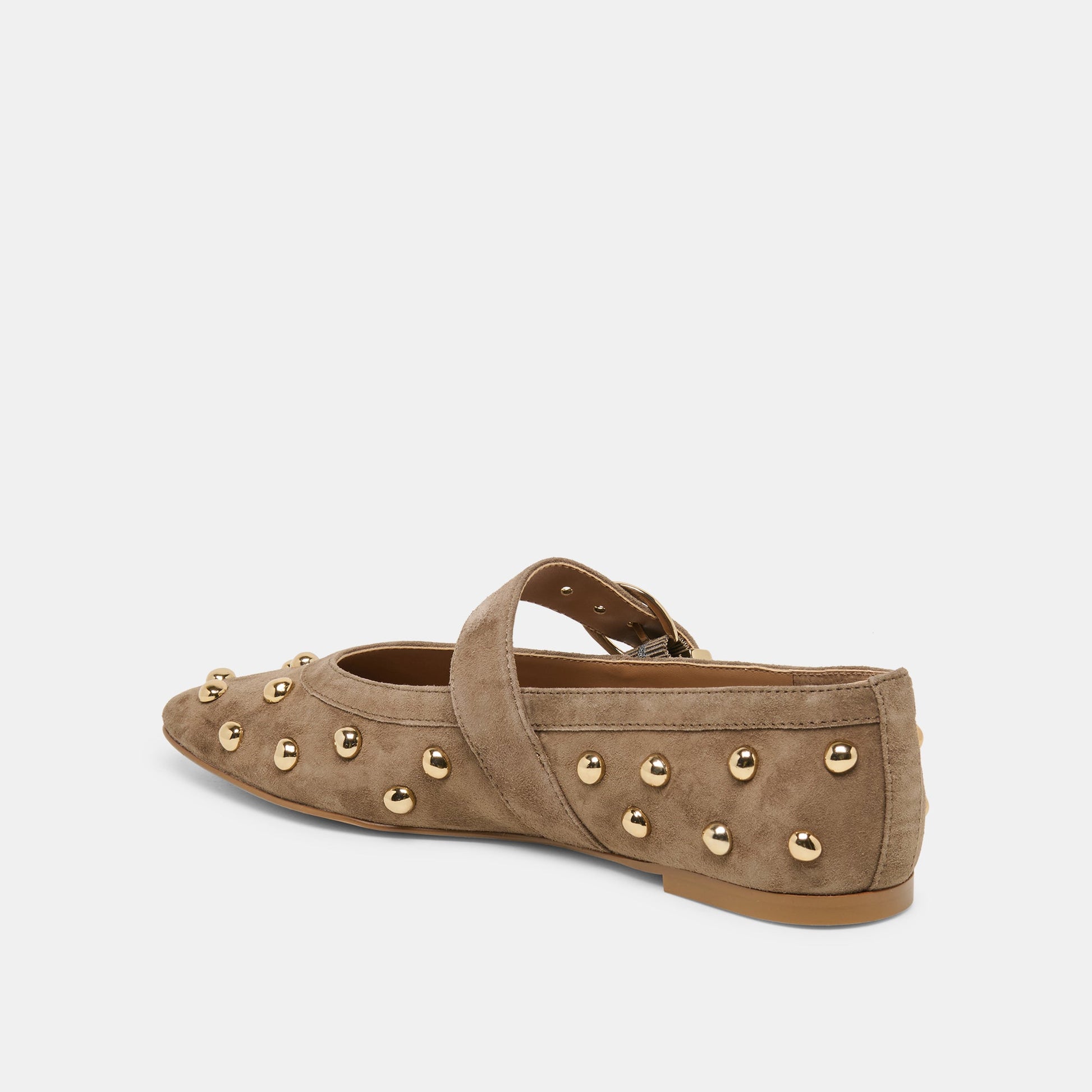 Mikel Stud Olive Suede Ballet Flats Dolce Vita Outlet