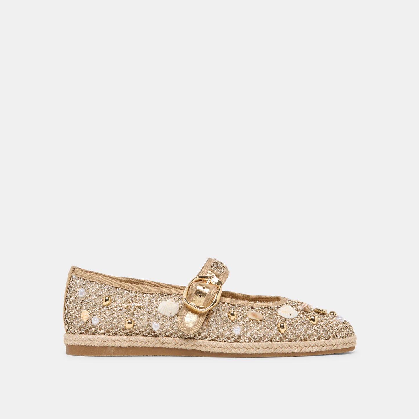 Ralph Gold Beaded Raffia Ballet Flats Dolce Vita Online