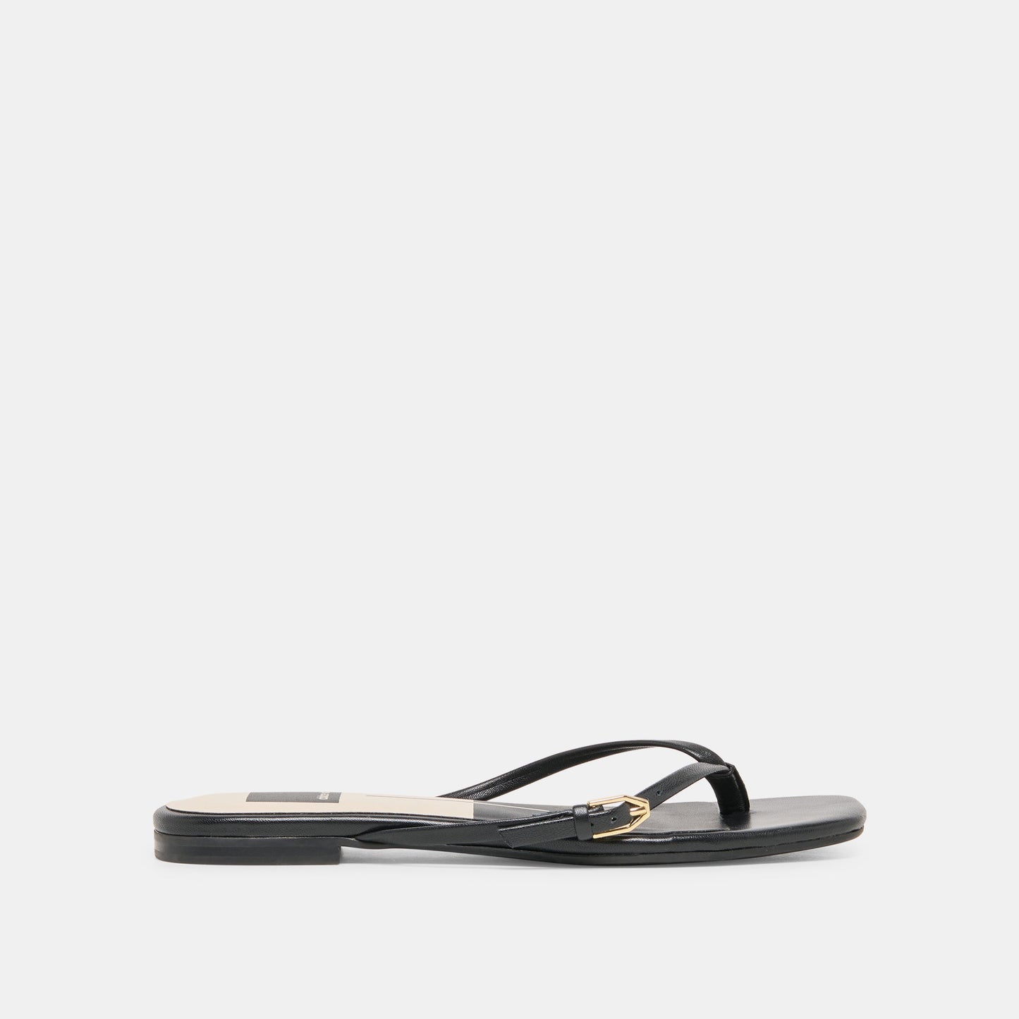 MALTA Black Leather Buckle Flip-Flop Sandals Dolce Vita Outlet