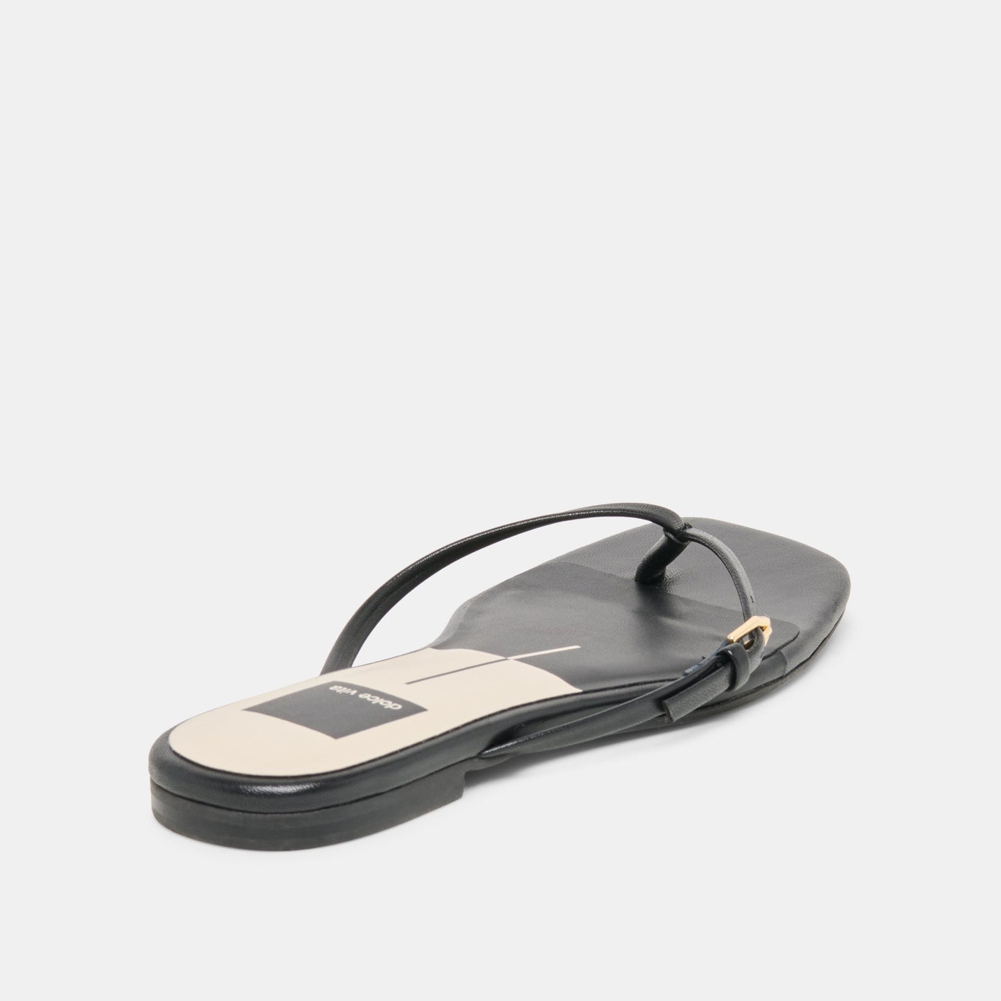MALTA Black Leather Buckle Flip-Flop Sandals Dolce Vita Outlet