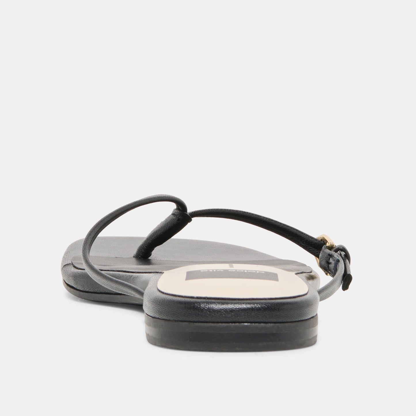 MALTA Black Leather Buckle Flip-Flop Sandals Dolce Vita Outlet