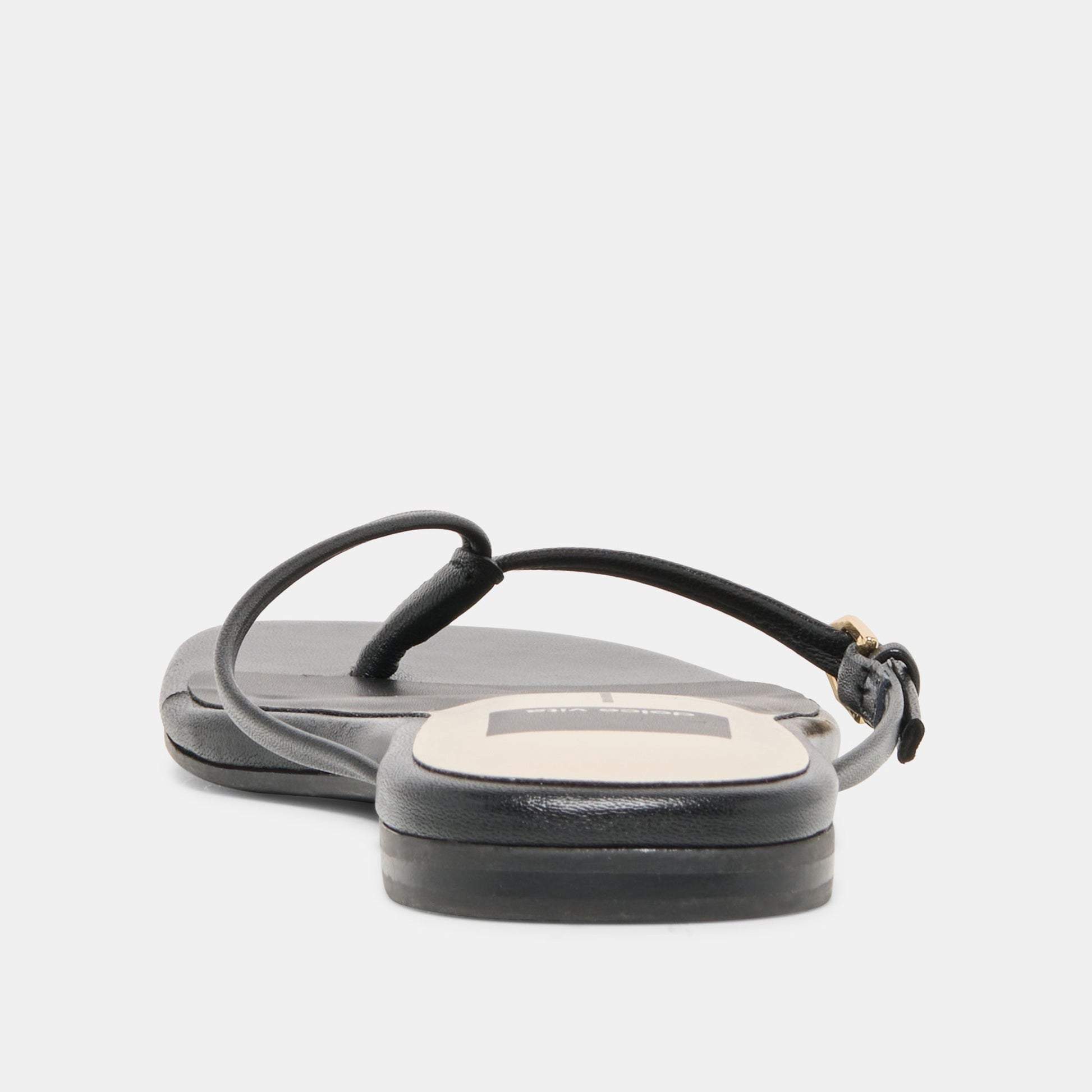 MALTA Black Leather Buckle Flip-Flop Sandals Dolce Vita Outlet