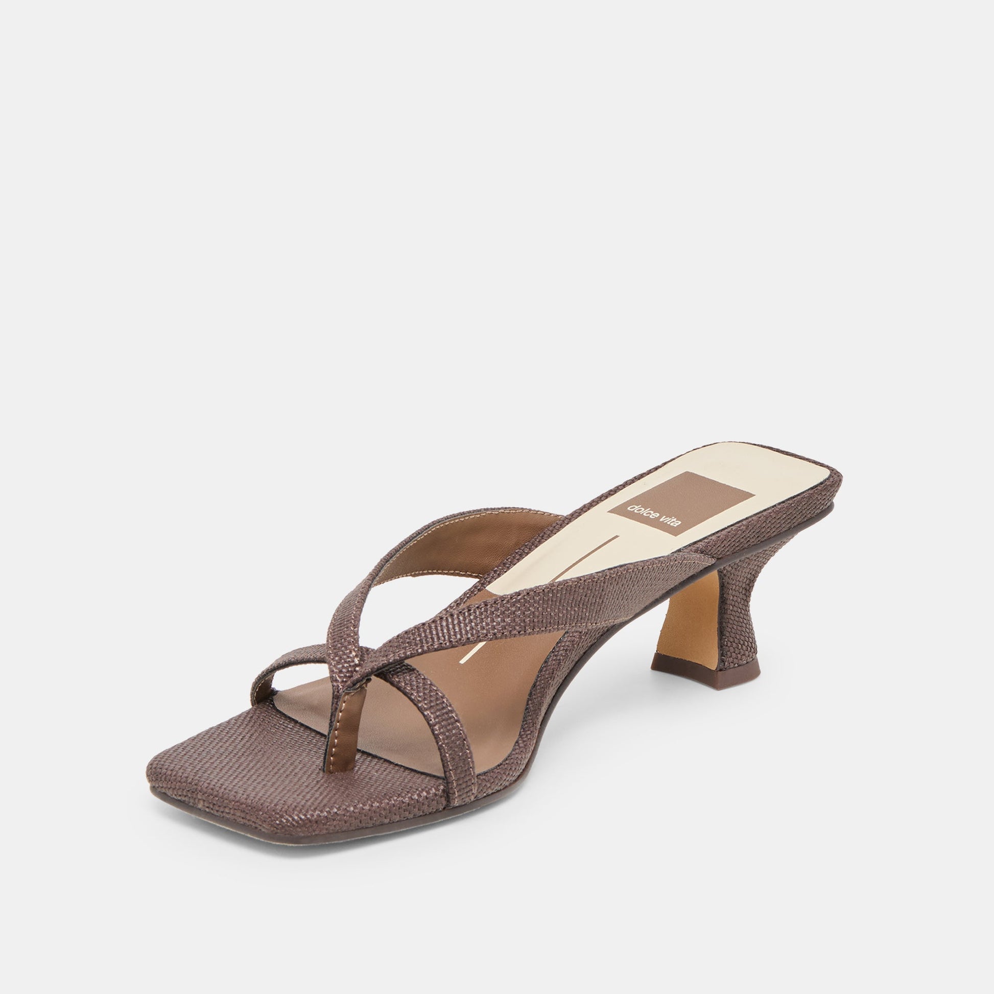 Brevel Chocolate Raffia Heels Dolce Vita Sale
