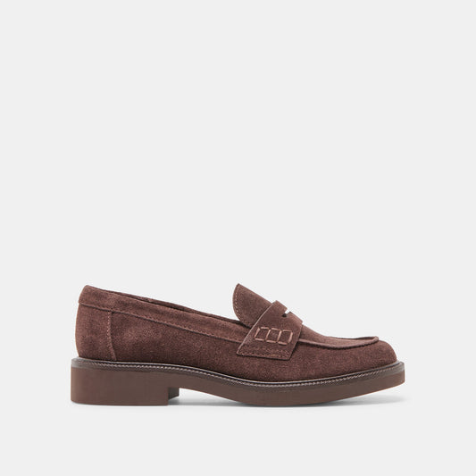 Tiggy Mahogany Suede Loafers Dolce Vita For sale