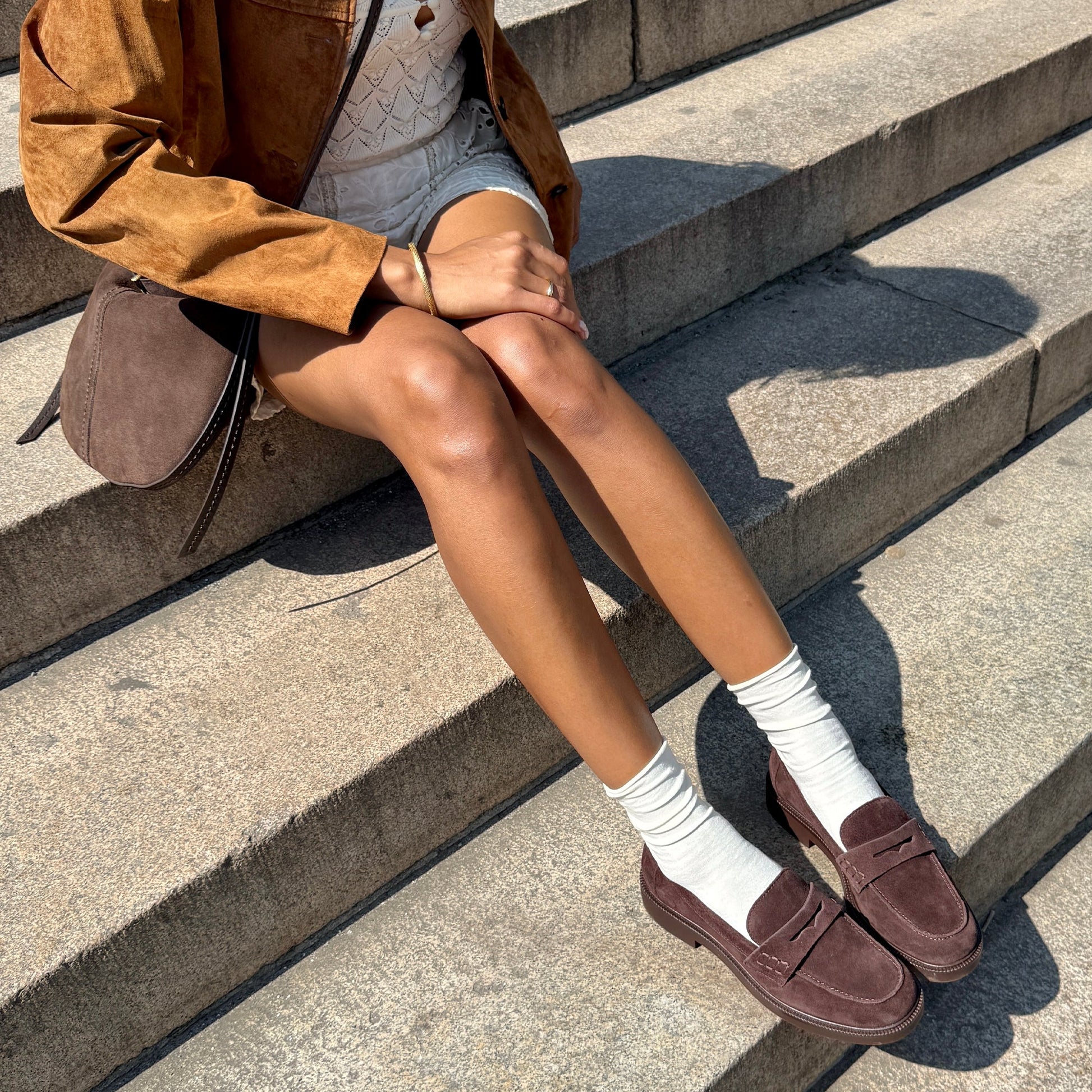 Tiggy Mahogany Suede Loafers Dolce Vita For sale