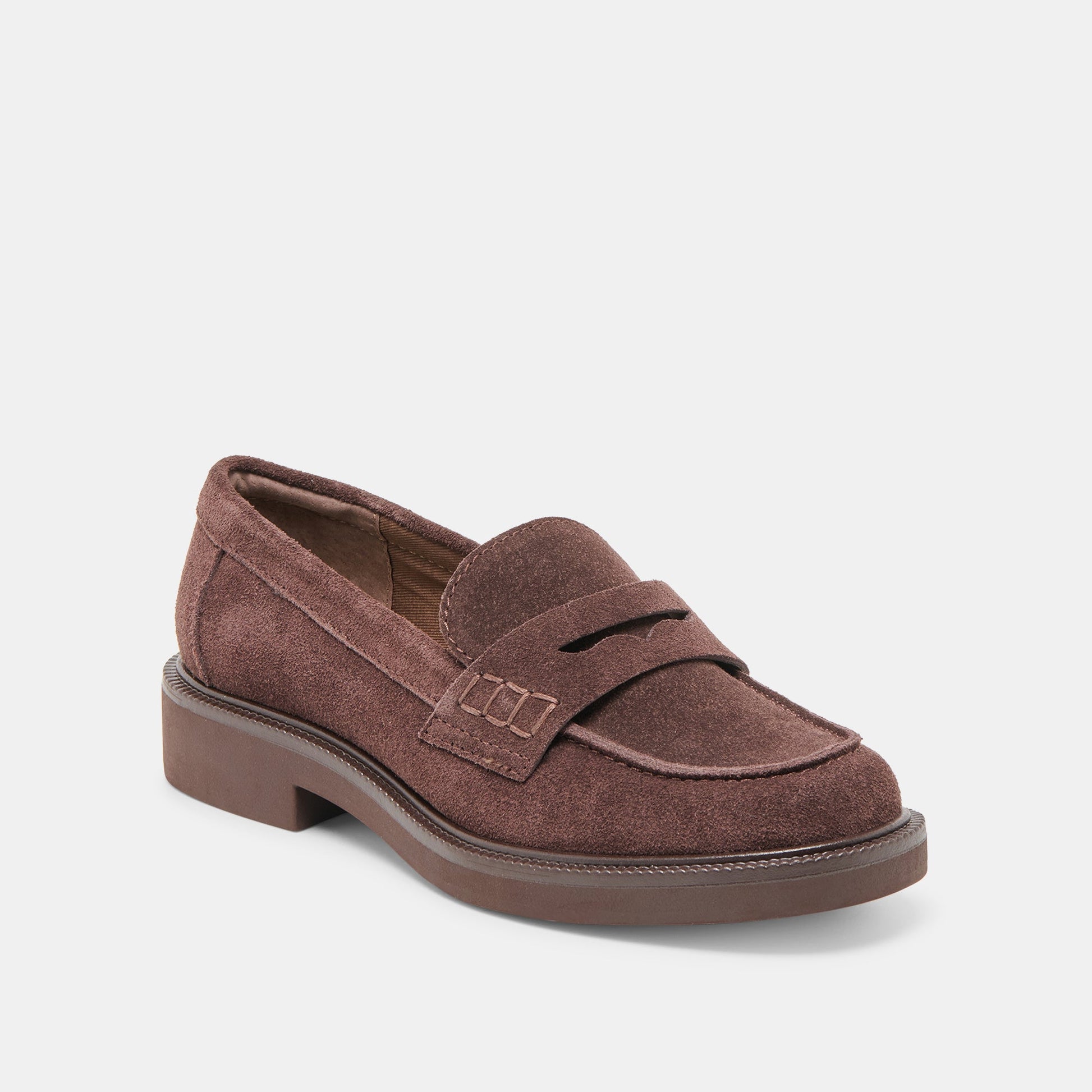 Tiggy Mahogany Suede Loafers Dolce Vita For sale