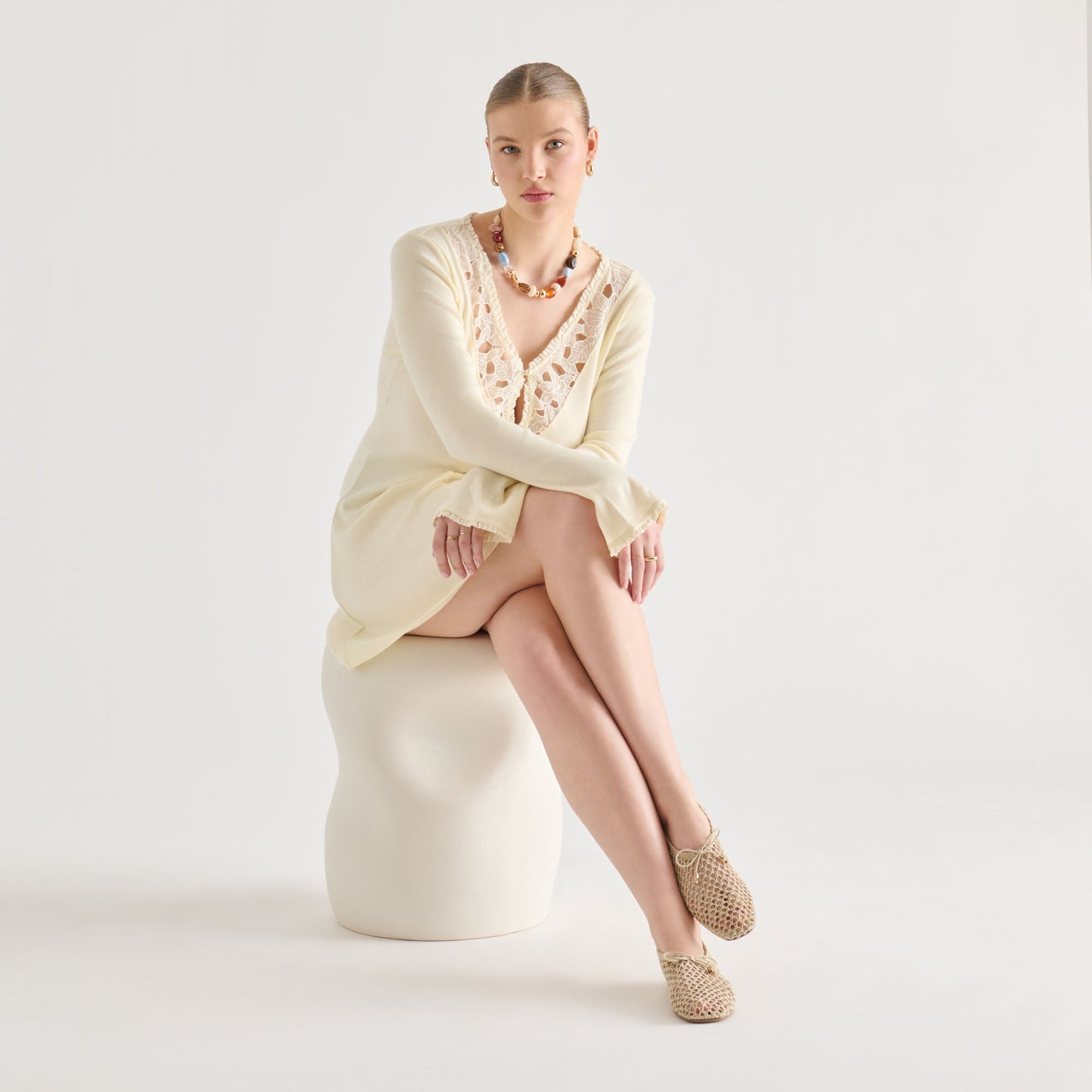 Kaylyn Oatmeal Crochet Flats Dolce Vita Sale