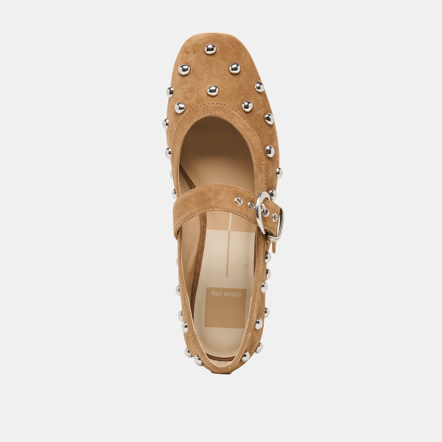 Mikel Stud Lt Brown Suede Ballet Flats Dolce Vita On sale