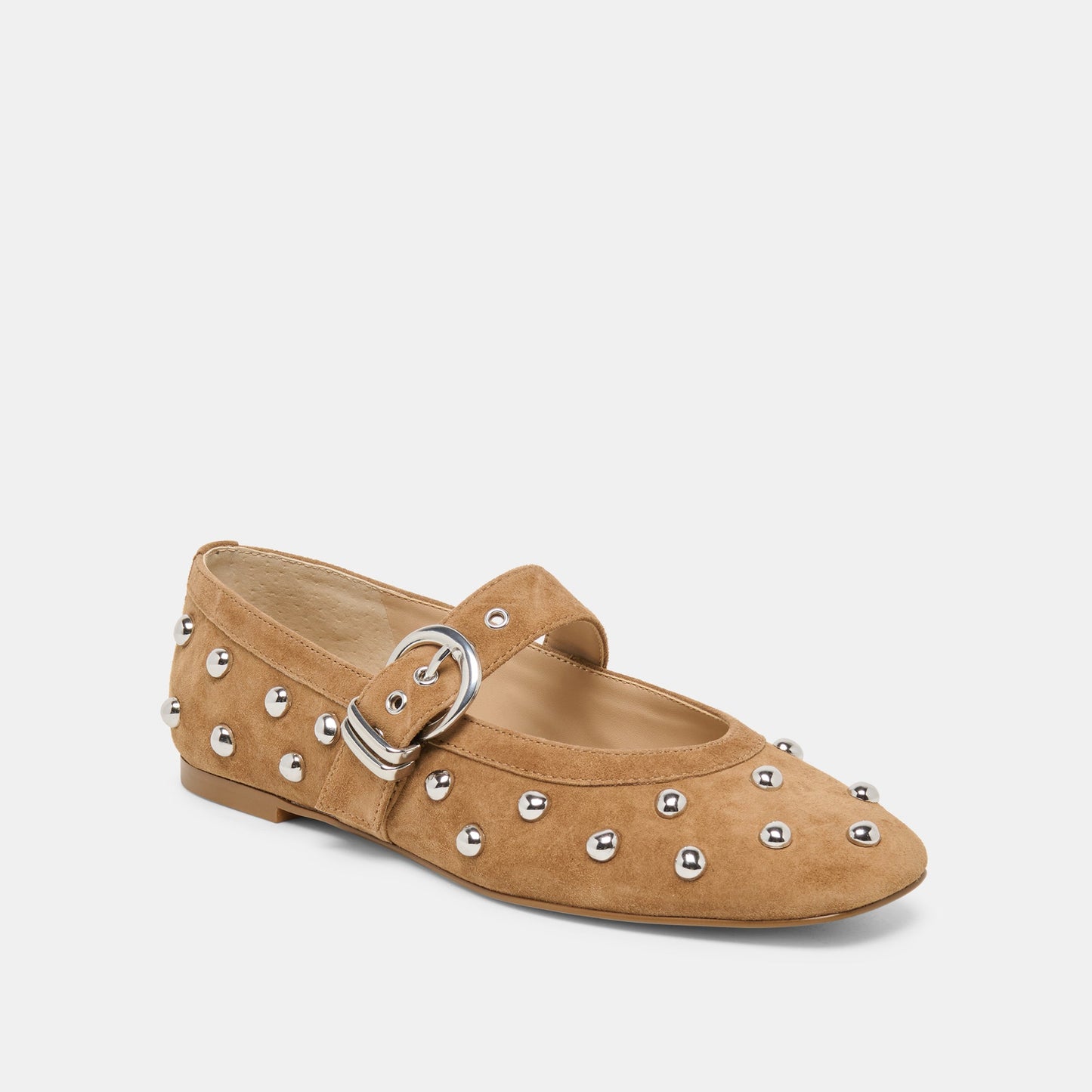 Mikel Stud Lt Brown Suede Ballet Flats Dolce Vita On sale