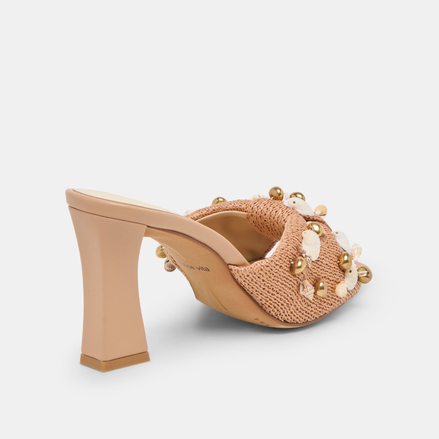 Tylah Toffee Beaded Raffia Heels Dolce Vita Sale
