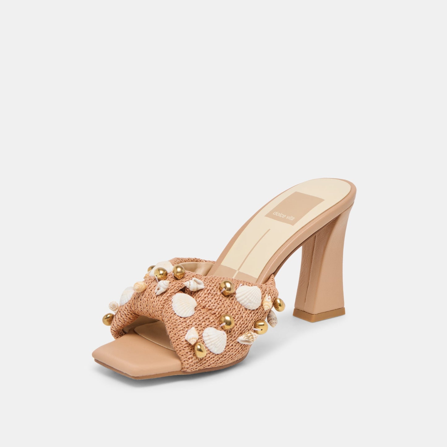 Tylah Toffee Beaded Raffia Heels Dolce Vita Sale
