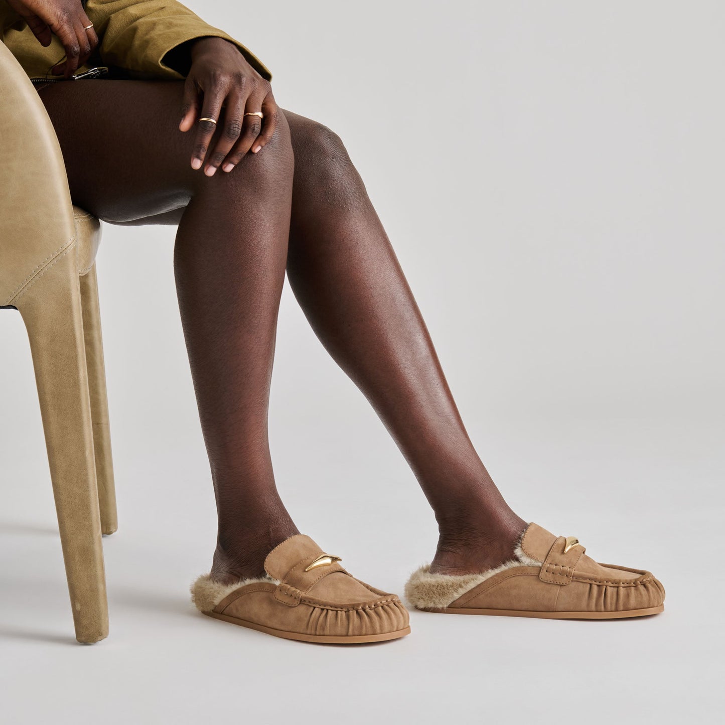 Jodero Plush Mushroom Suede Flats Dolce Vita On sale