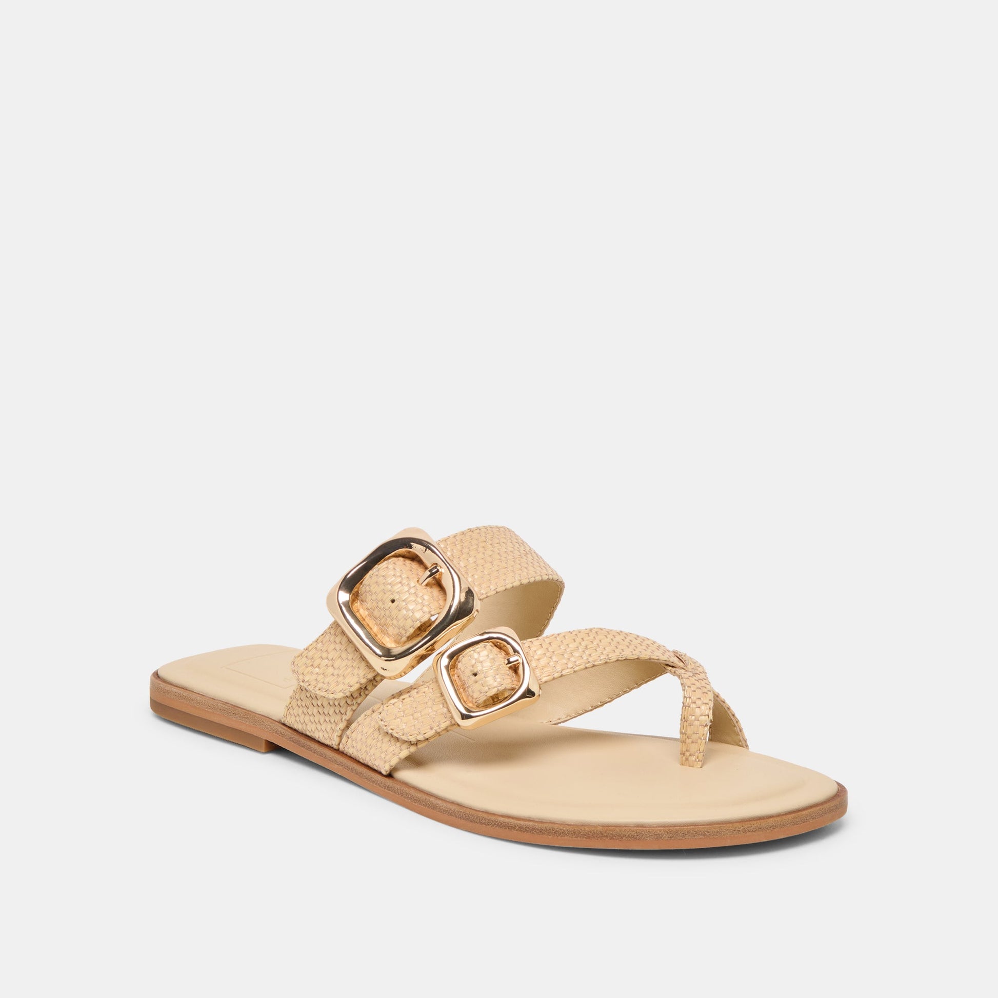 SHORE Sand Raffia Flip-Flop Buckled Sandals Dolce Vita For sale