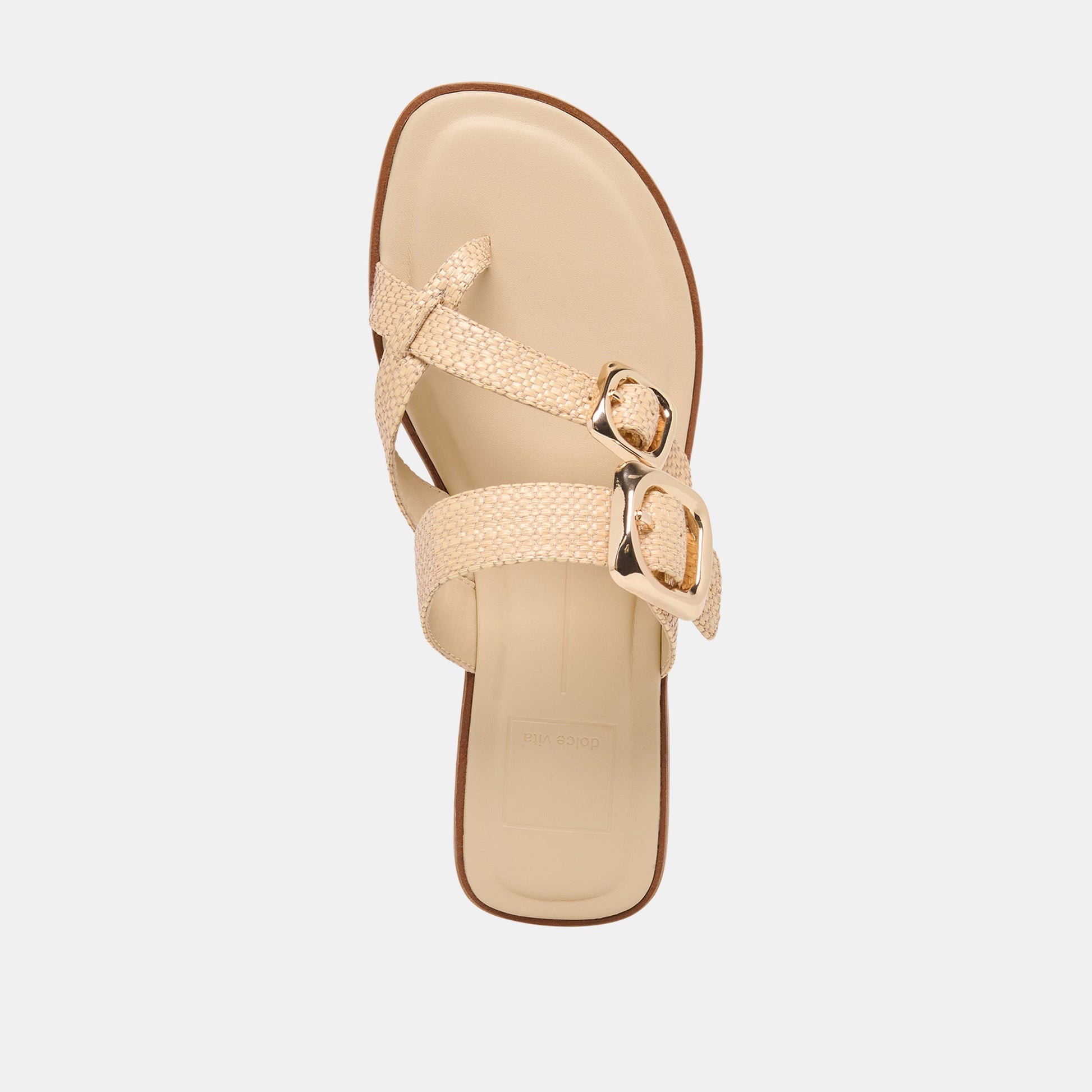 SHORE Sand Raffia Flip-Flop Buckled Sandals Dolce Vita For sale