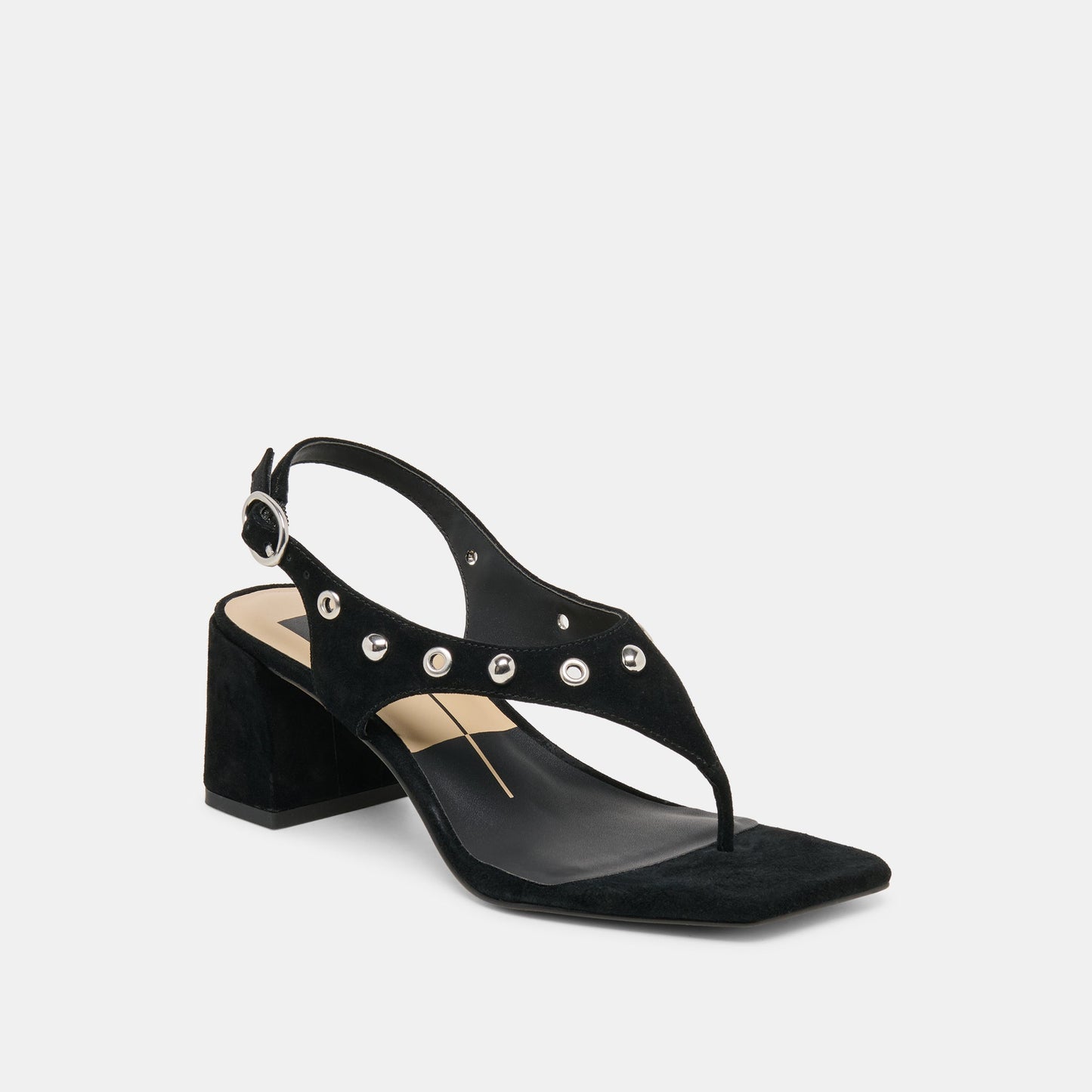 Yves Stud Onyx Suede Heels Dolce Vita New
