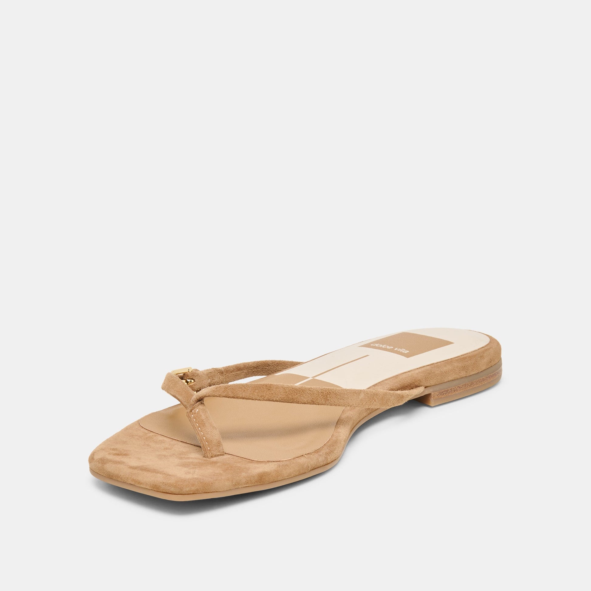 MALTA Lt Brown Suede Buckle Flip-Flop Sandals Dolce Vita On sale