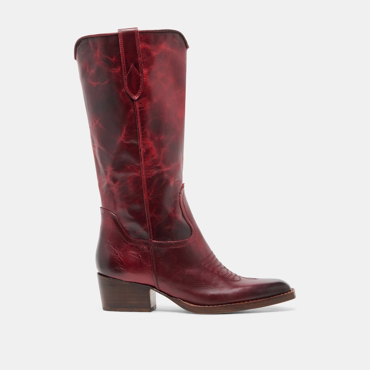 VIGLA Garnet Leather Pointed-Toe Western Boots Dolce Vita Sale