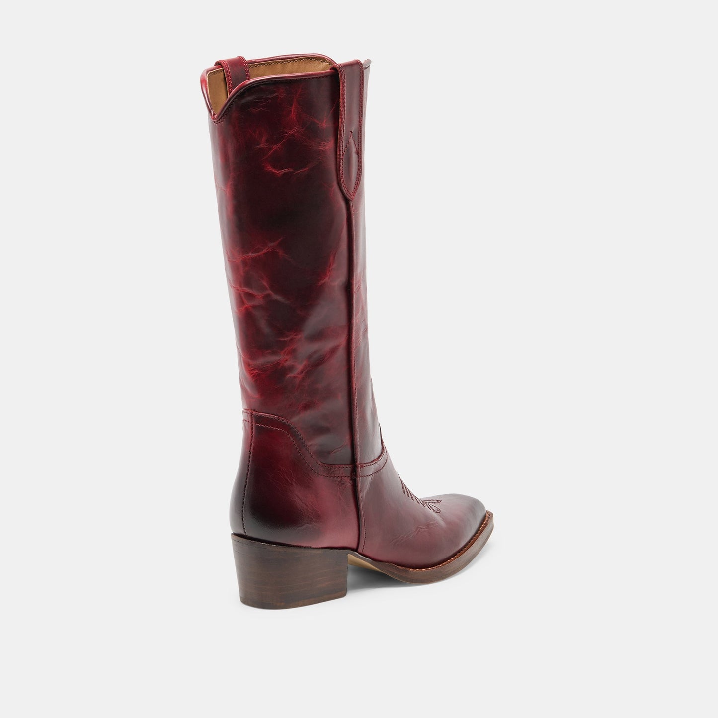 VIGLA Garnet Leather Pointed-Toe Western Boots Dolce Vita Sale