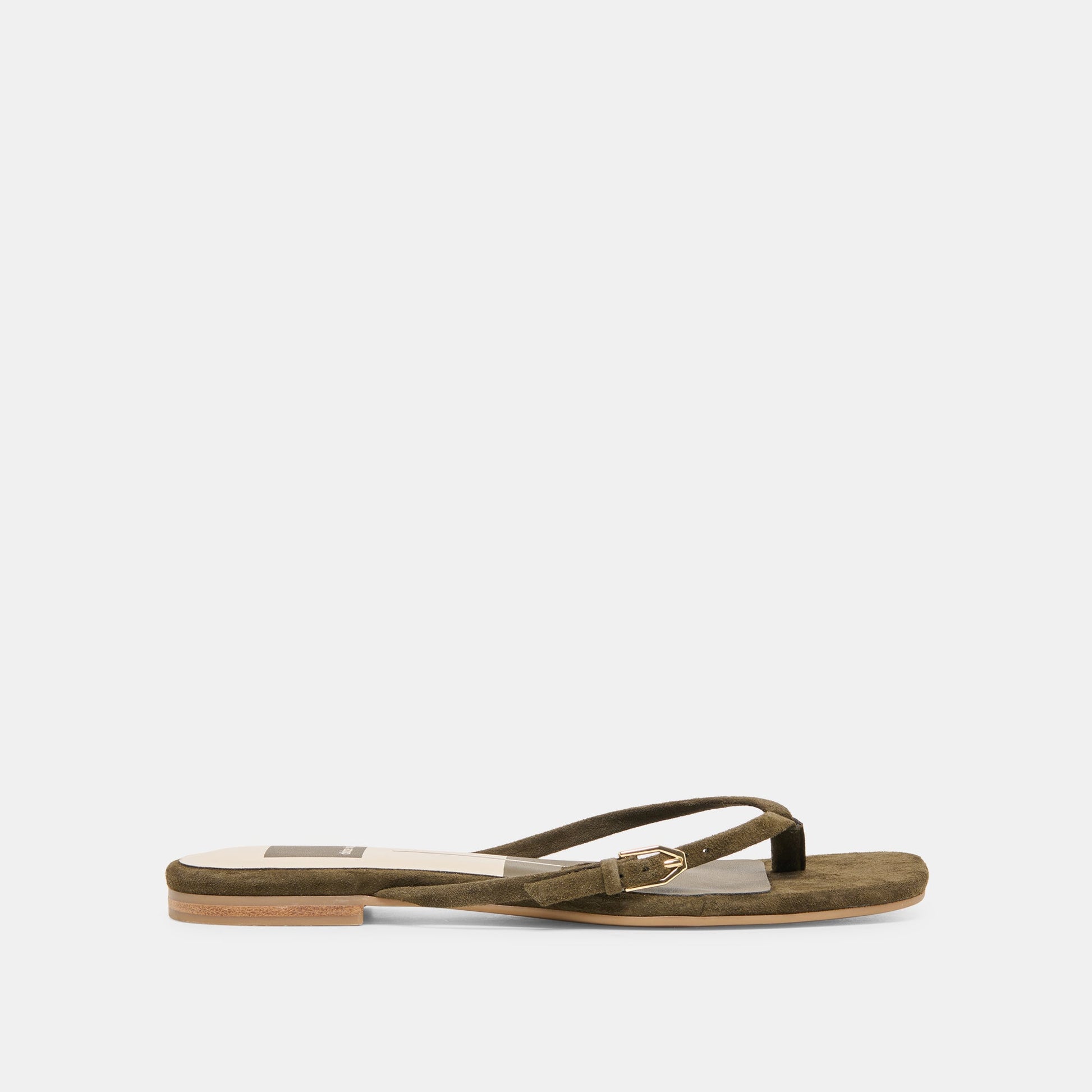MALTA Dk Olive Suede Buckle Flip-Flop Sandals Dolce Vita Outlet