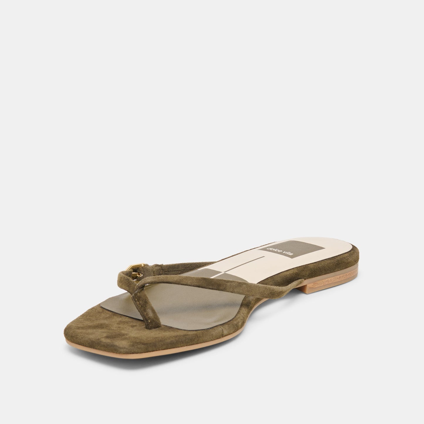 MALTA Dk Olive Suede Buckle Flip-Flop Sandals Dolce Vita Outlet