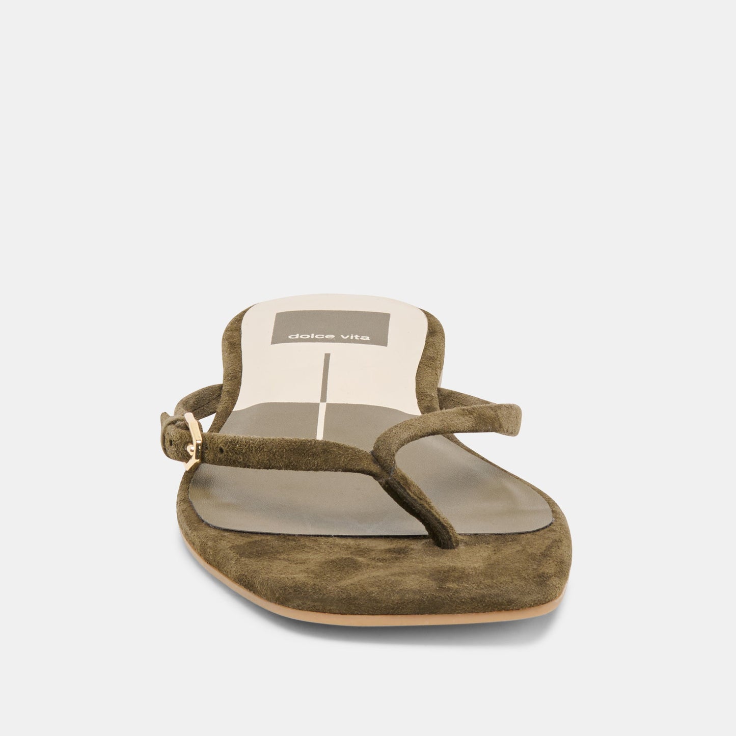 MALTA Dk Olive Suede Buckle Flip-Flop Sandals Dolce Vita Outlet