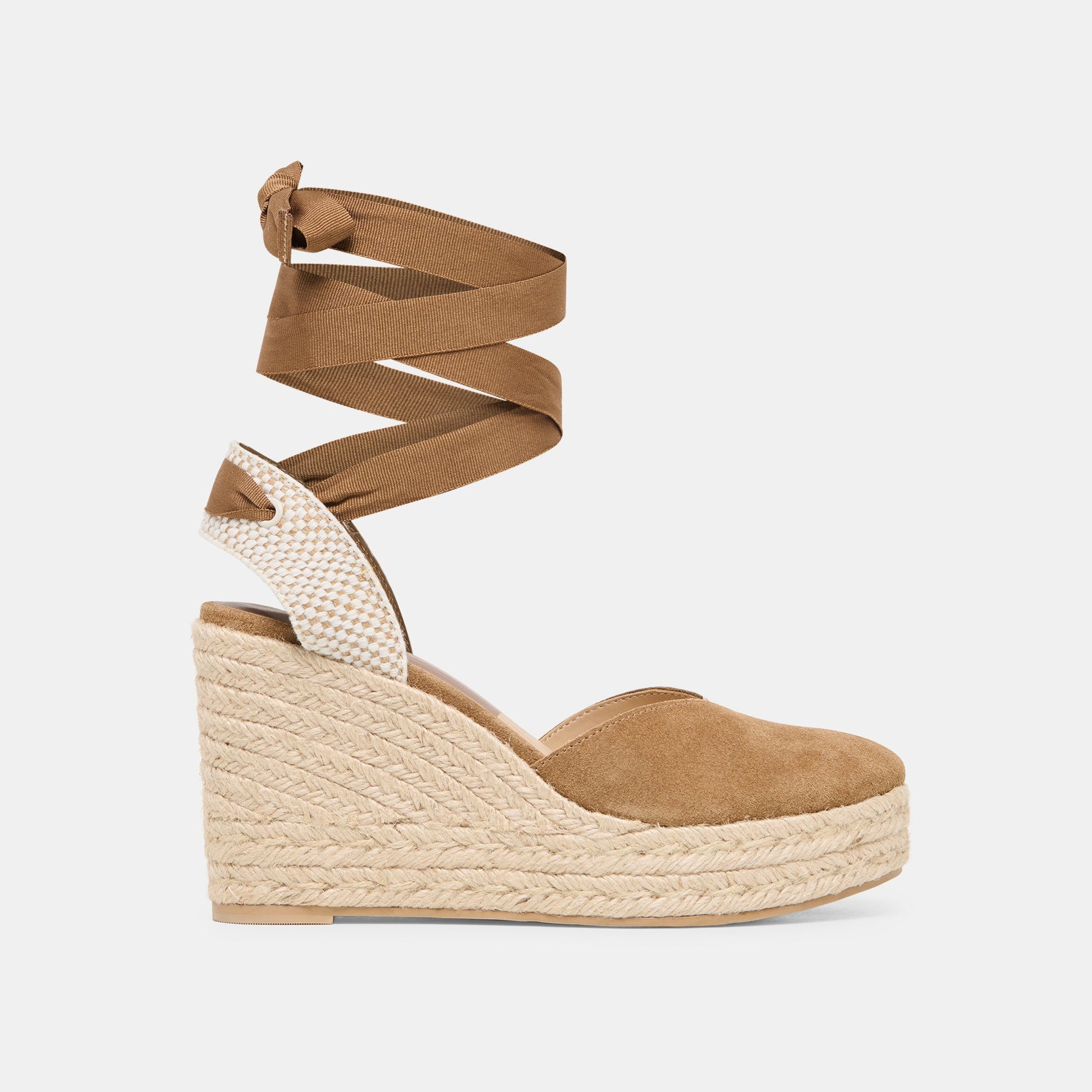 Noura Lt Brown Suede Wedges Dolce Vita New