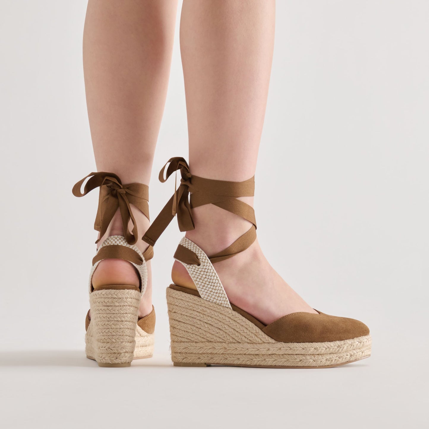 Noura Lt Brown Suede Wedges Dolce Vita New