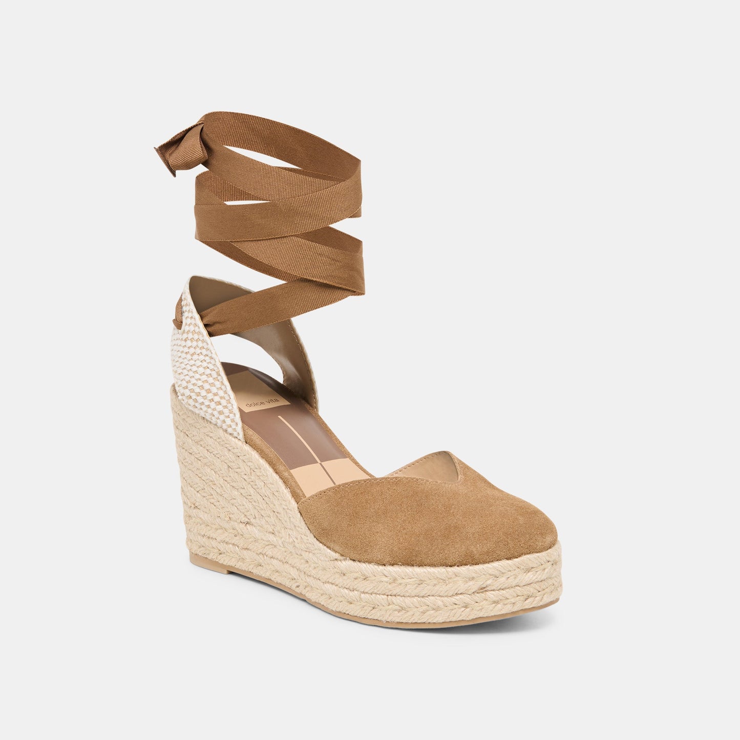 Noura Lt Brown Suede Wedges Dolce Vita New