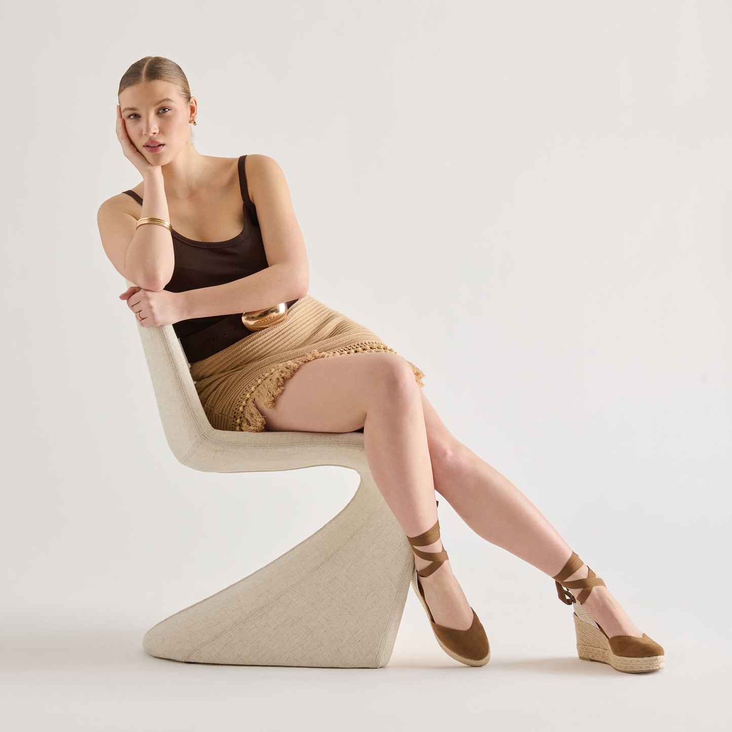 Noura Lt Brown Suede Wedges Dolce Vita New