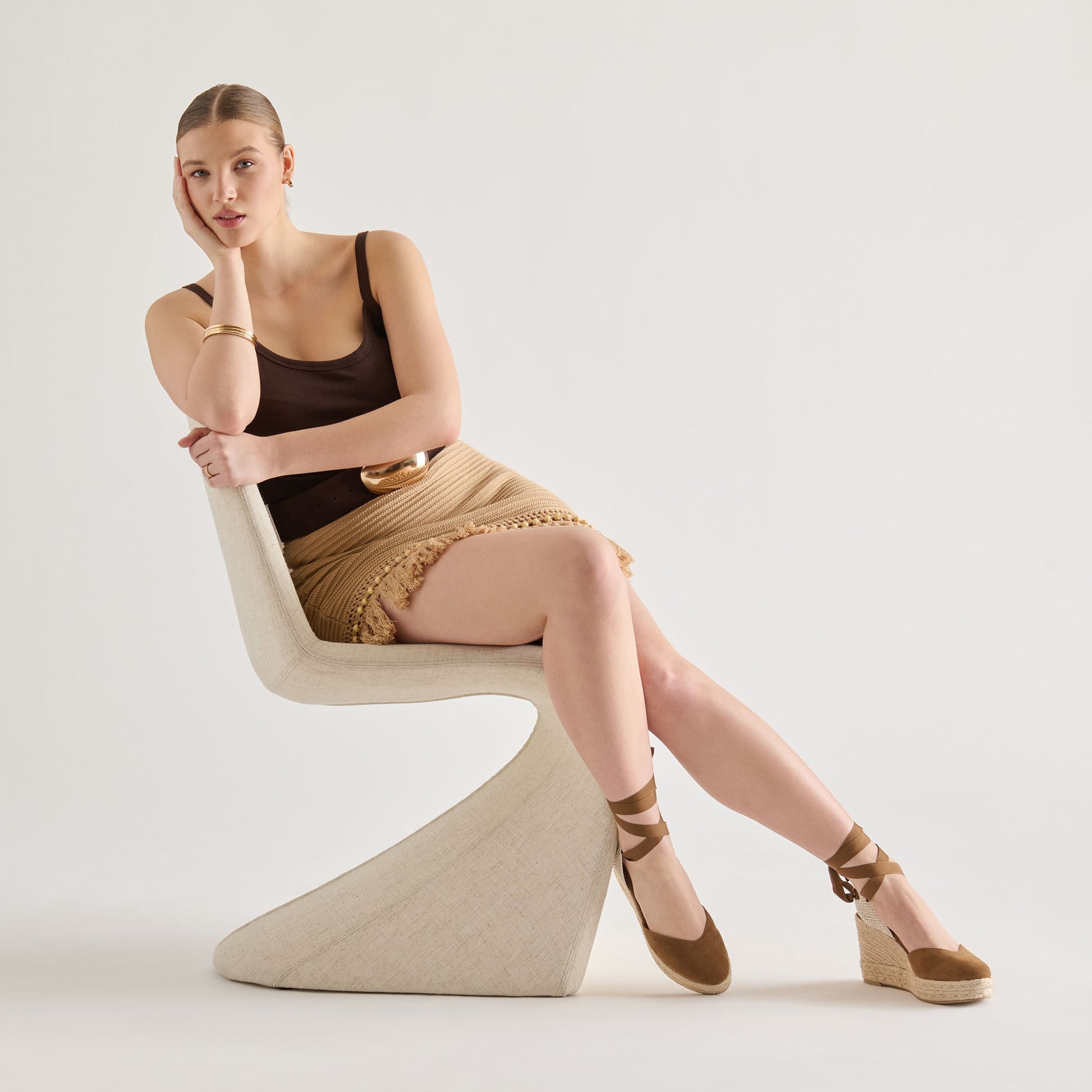 Noura Lt Brown Suede Wedges Dolce Vita New