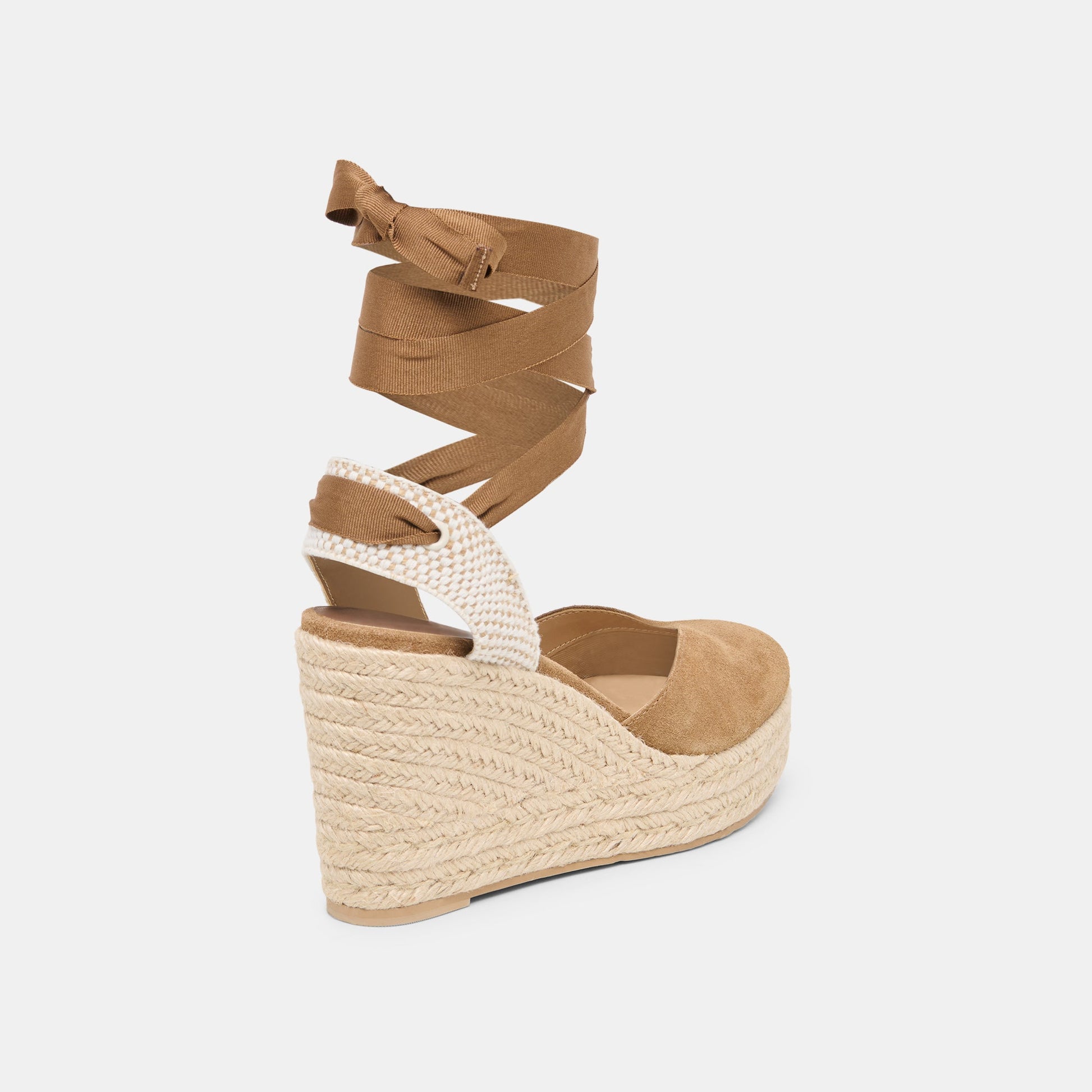 Noura Lt Brown Suede Wedges Dolce Vita New
