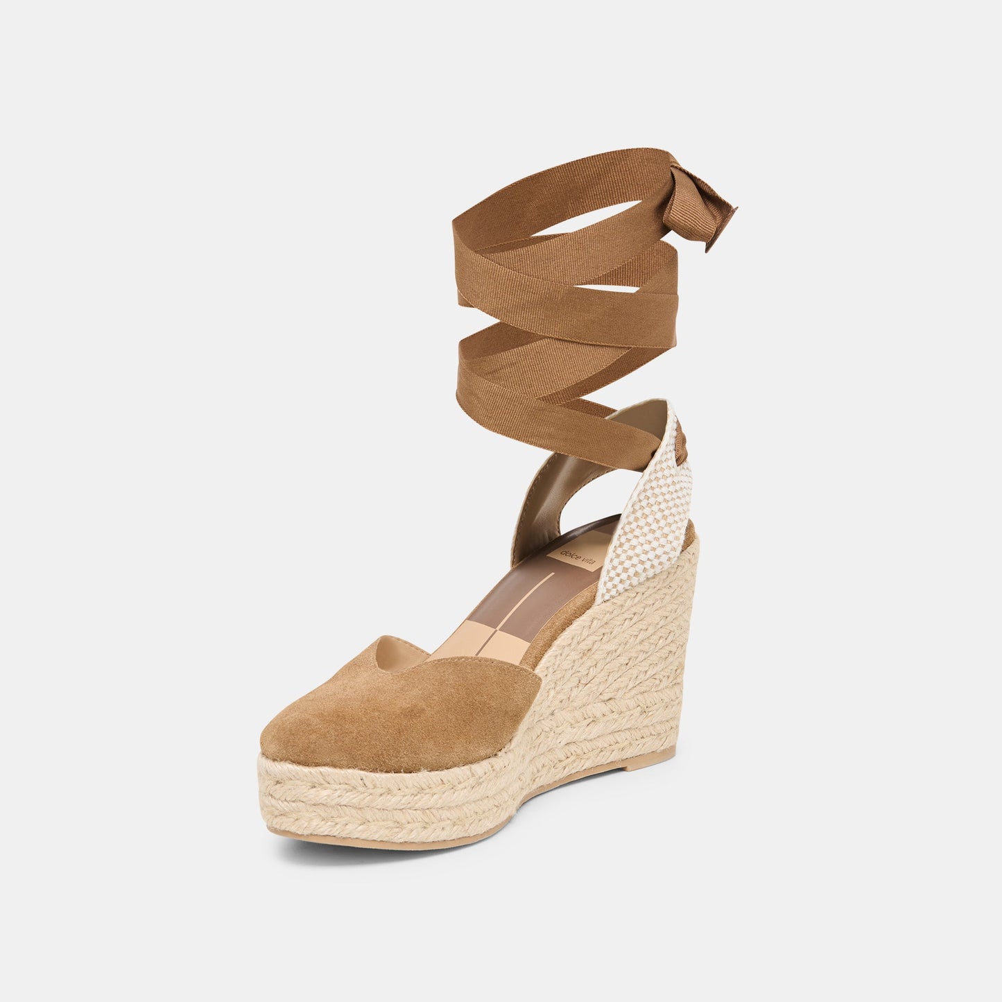 Noura Lt Brown Suede Wedges Dolce Vita New