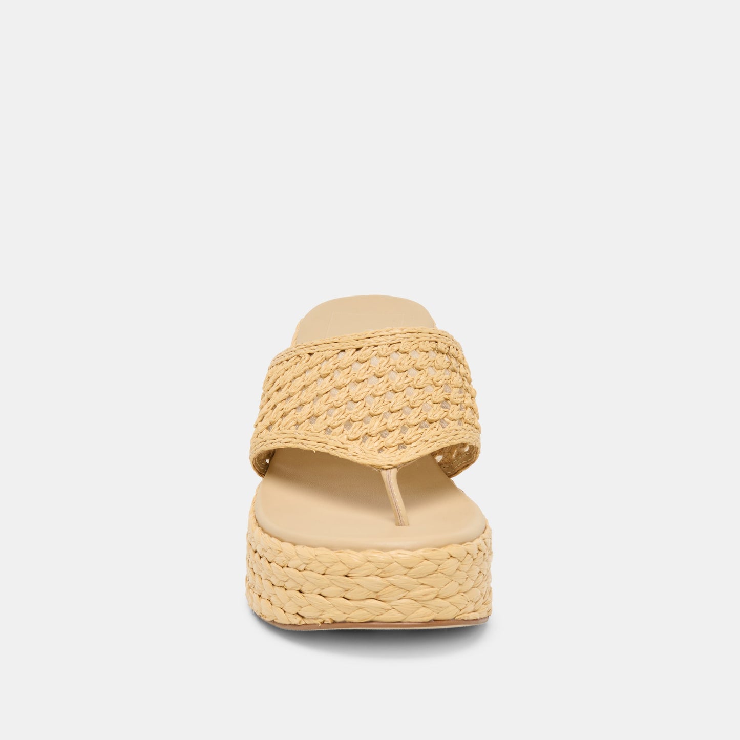 RIPPLE Lt Natural Raffia Platform Thong Block Heel Dolce Vita us