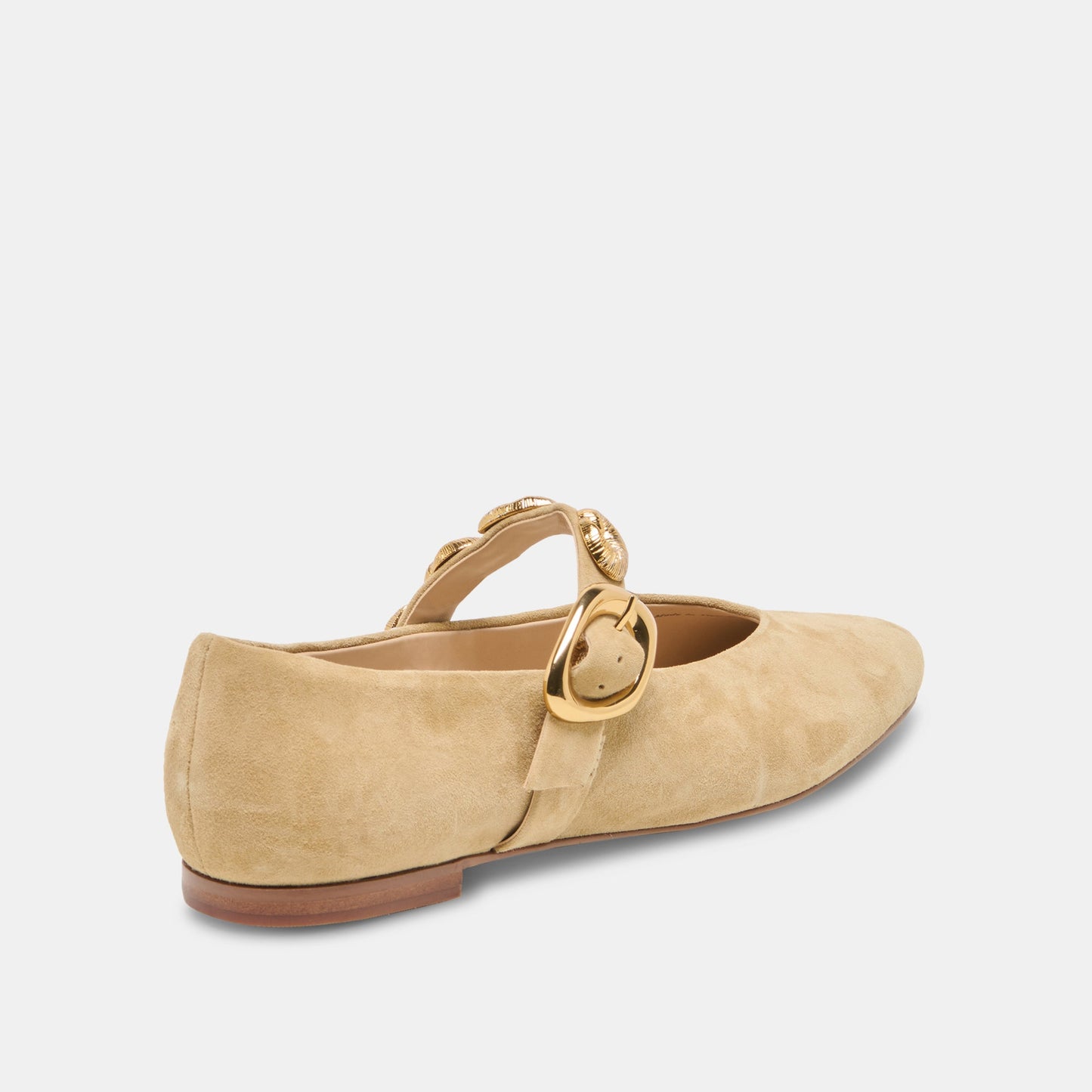 LOREE Desert Taupe Suede Mary-Jane Metal Detail Ballet Flats Dolce Vita Discount