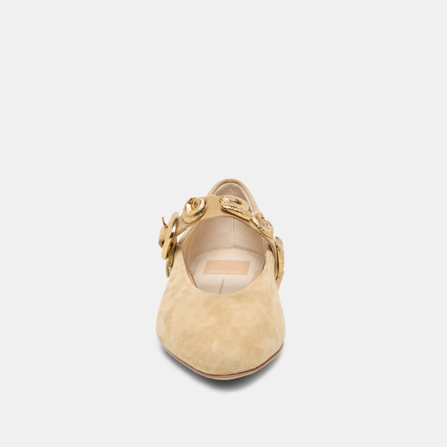 LOREE Desert Taupe Suede Mary-Jane Metal Detail Ballet Flats Dolce Vita Discount