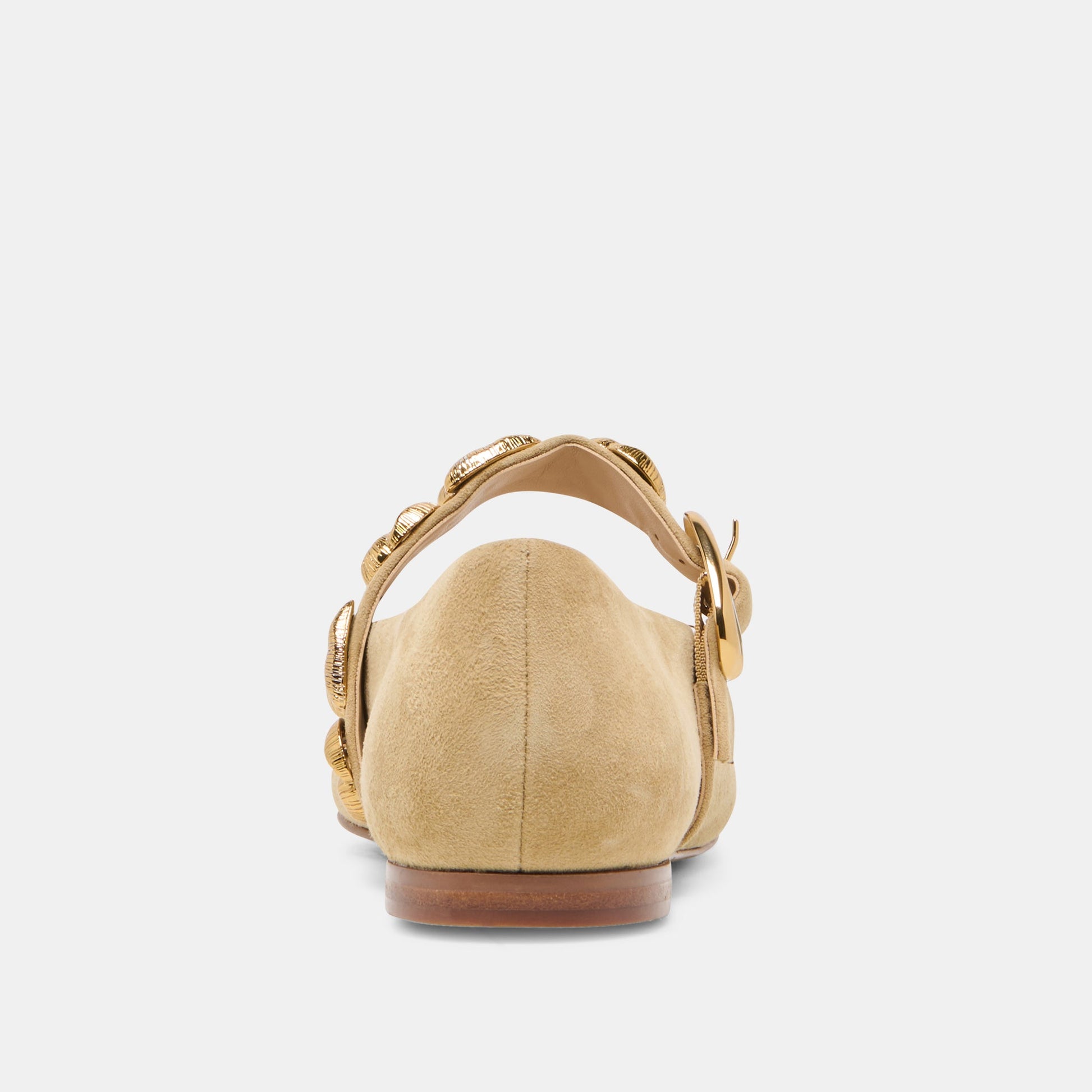 LOREE Desert Taupe Suede Mary-Jane Metal Detail Ballet Flats Dolce Vita Discount