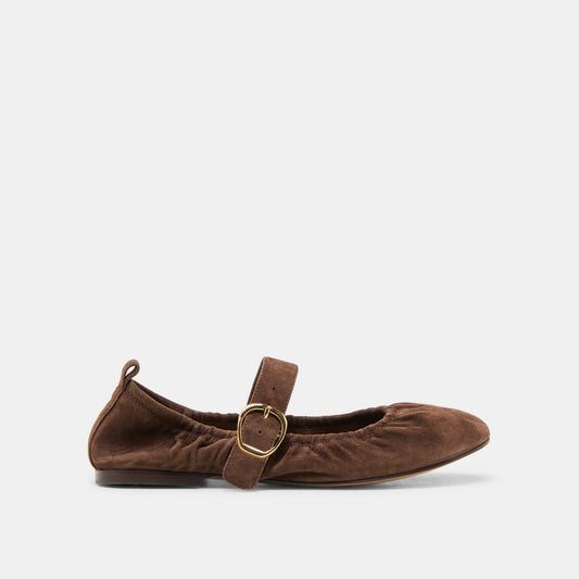 Caely Dk Brown Suede Ballet Flats Dolce Vita us
