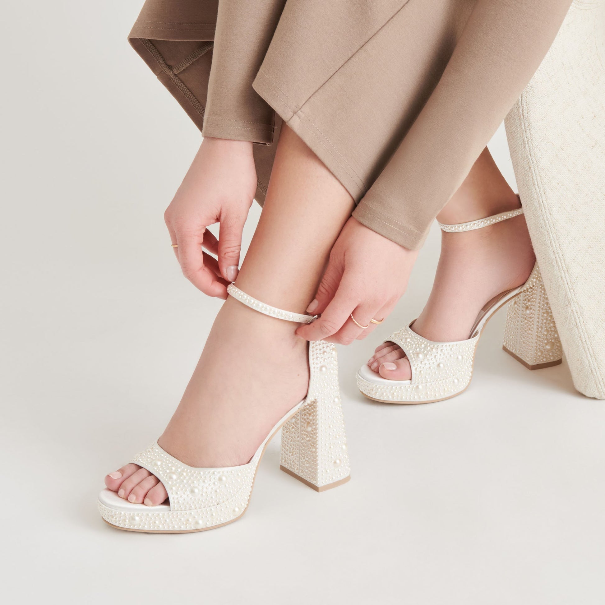 PANDRO PEARL HEELS TRUE WHITE SATIN
 – Dolce Vita Dolce Vita Sale