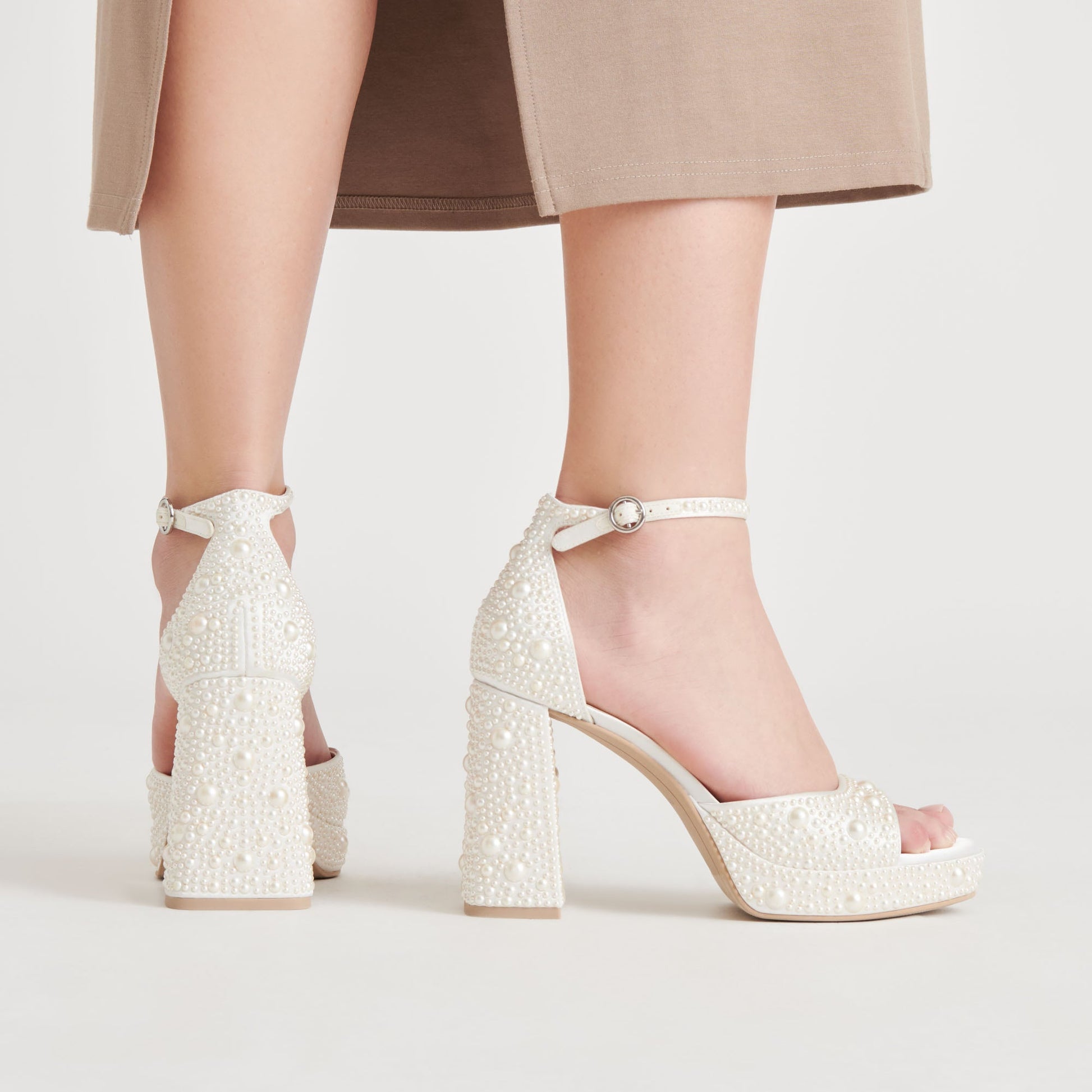 PANDRO PEARL HEELS TRUE WHITE SATIN
 – Dolce Vita Dolce Vita Sale
