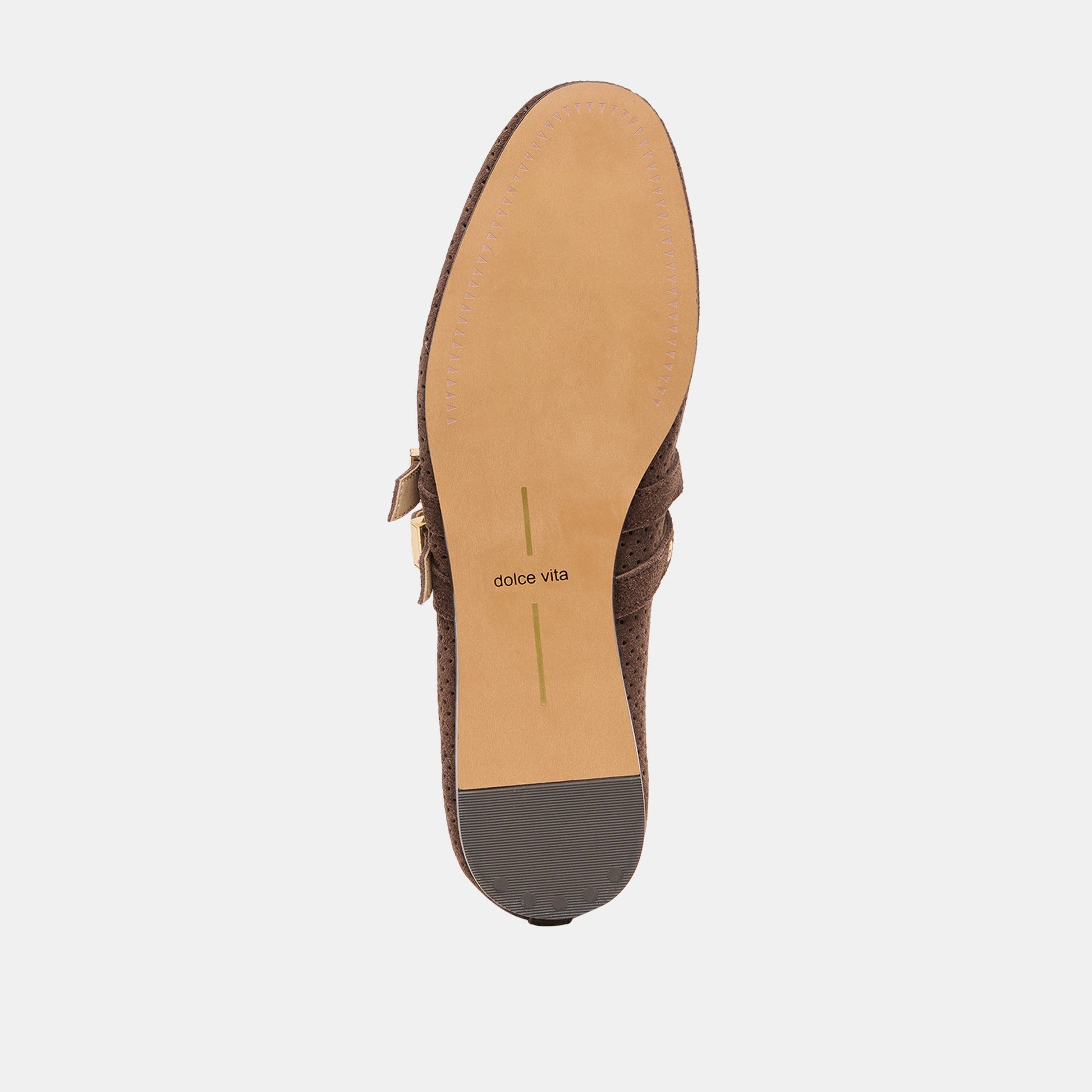 Baylee Grommet Dk Brown Perforated Suede Ballet Flats Dolce Vita Outlet